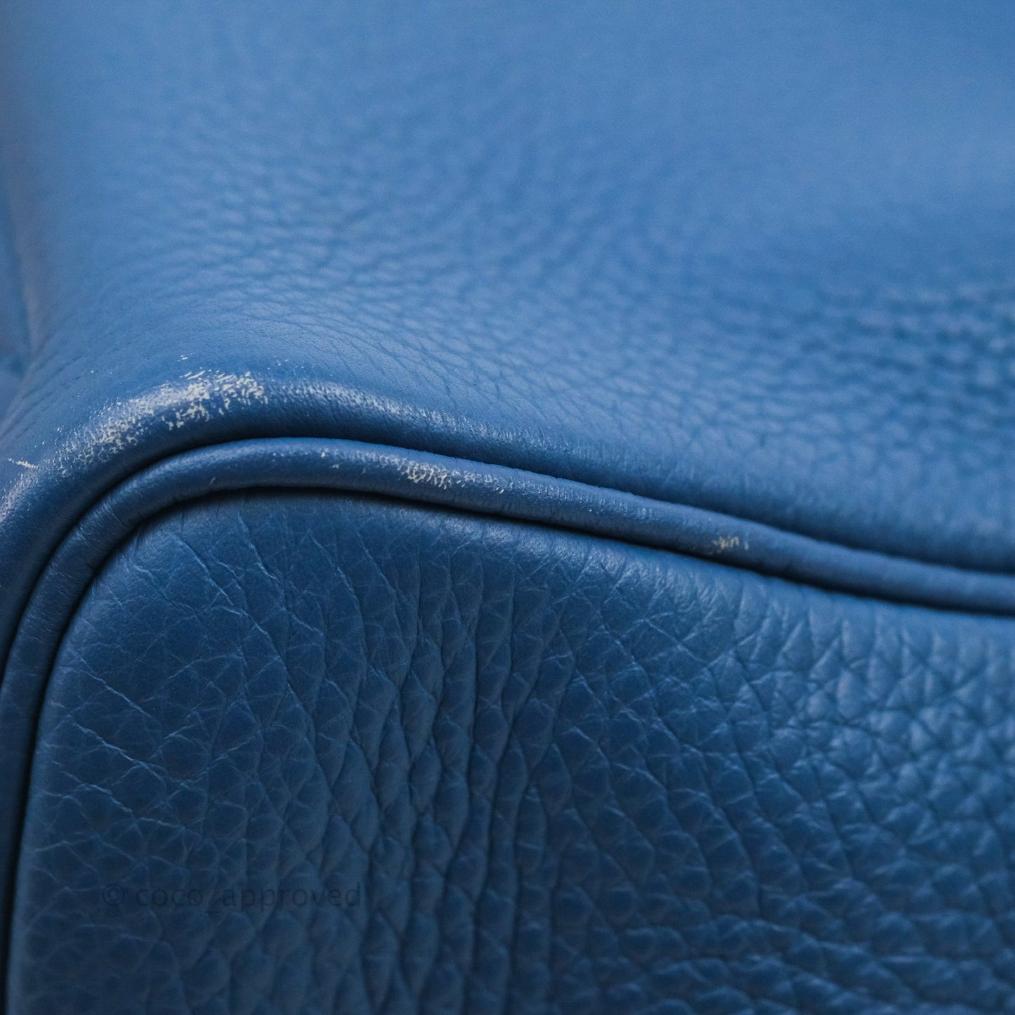 Hermes Victoria II 35 Bag Blue Paradis Clemence Palladium Hardware