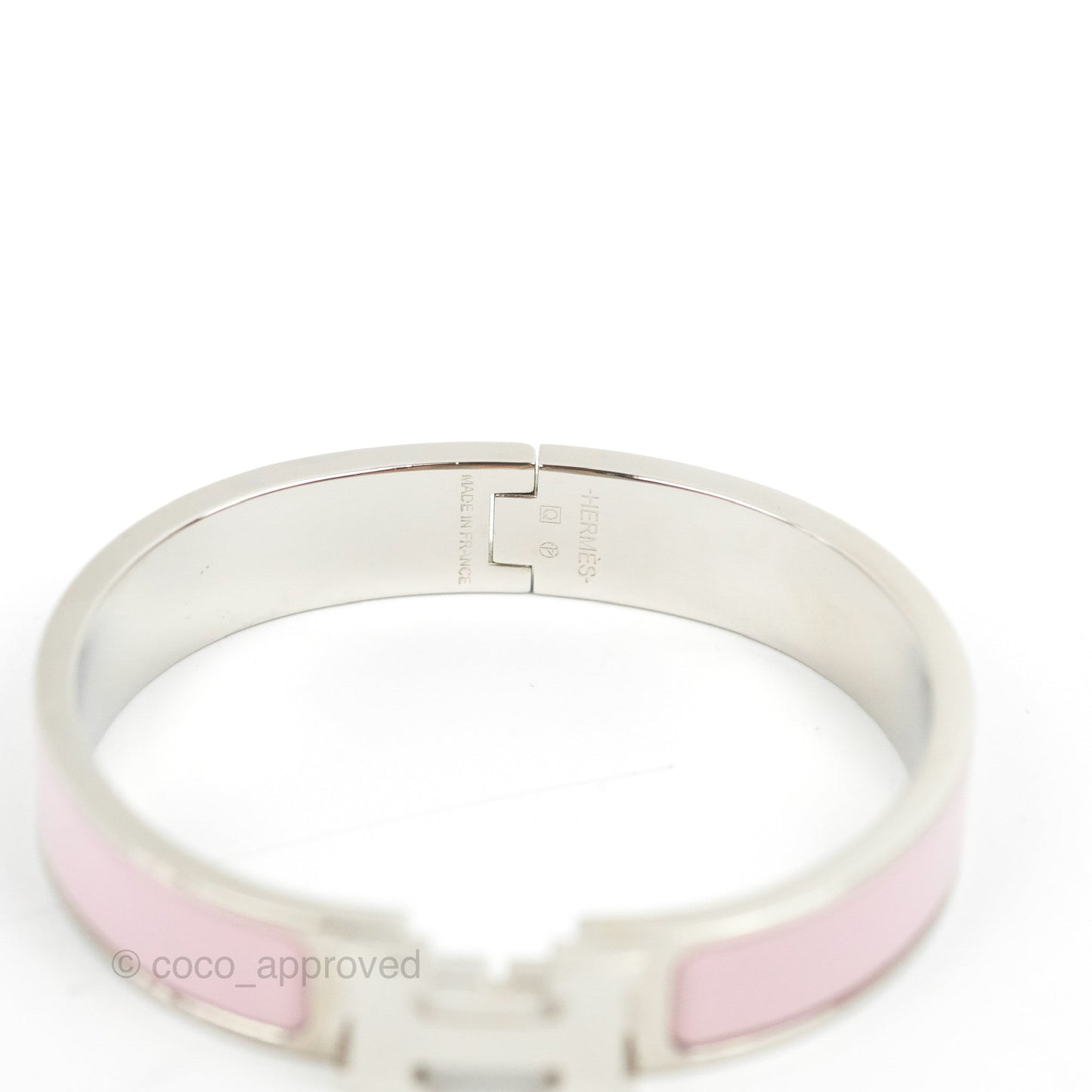 Hermès Clic H Bracelet Pink Nacarat Palladium Hardware PM