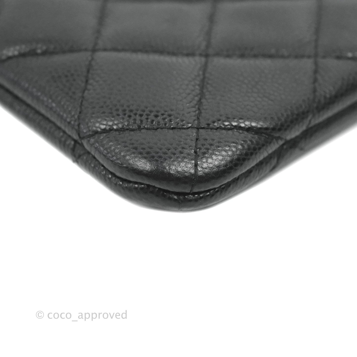 Chanel Quilted Mini O case Black Caviar Gold Hardware