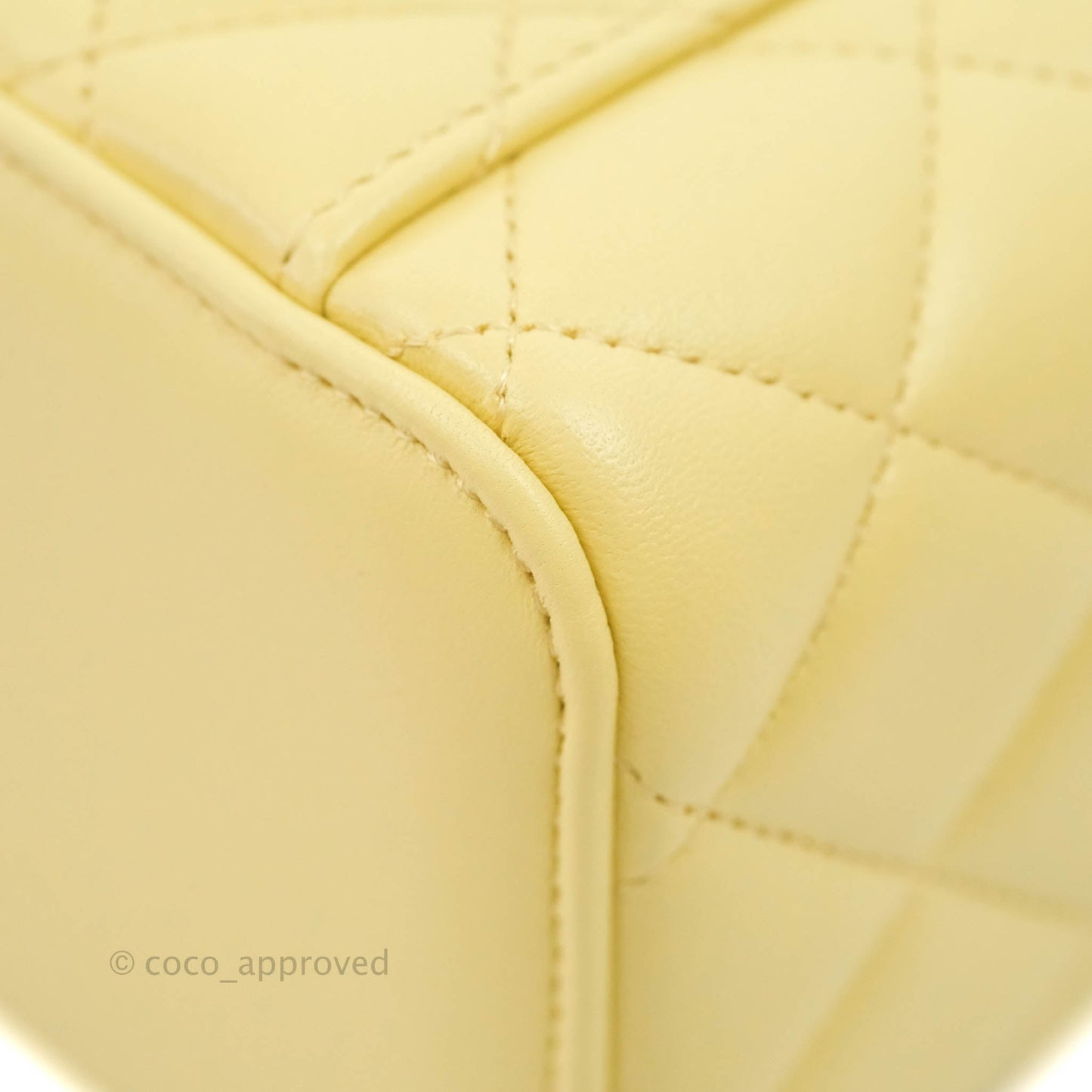 Chanel Vanity Rectangular Top Handle Yellow Lambskin Gold Hardware
