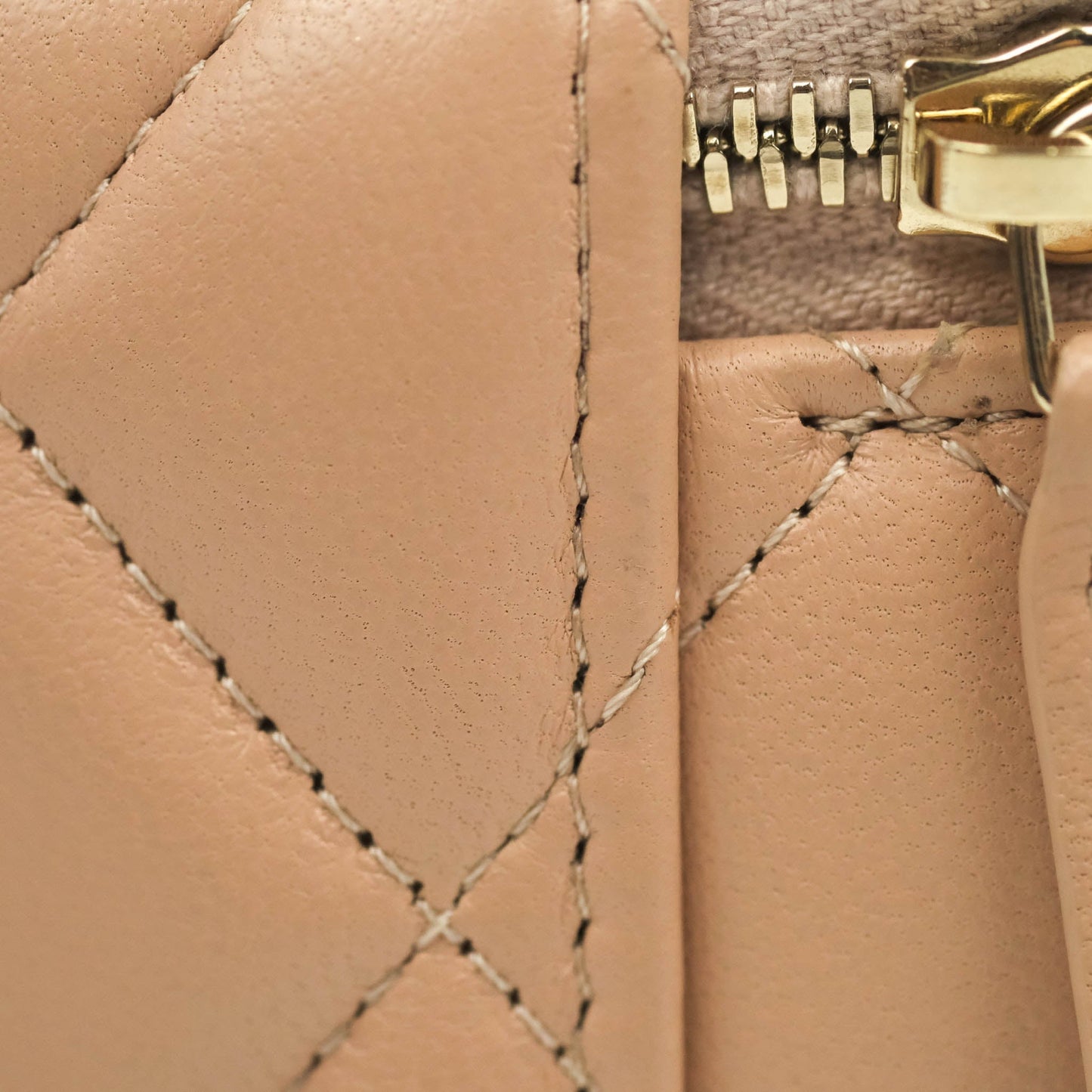 Chanel Classic Vanity Rectangular Top Handle With Chain Beige Lambskin Aged Gold Hardware
