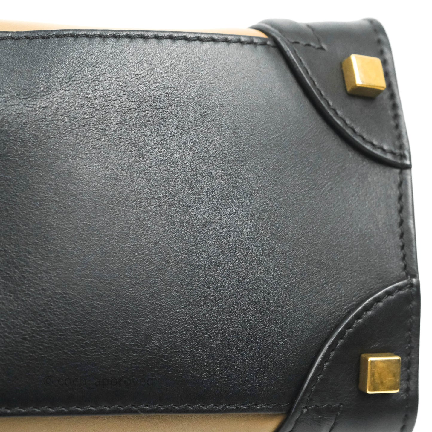 Celine Micro Luggage Bag Navy/Beige/Black Calfskin