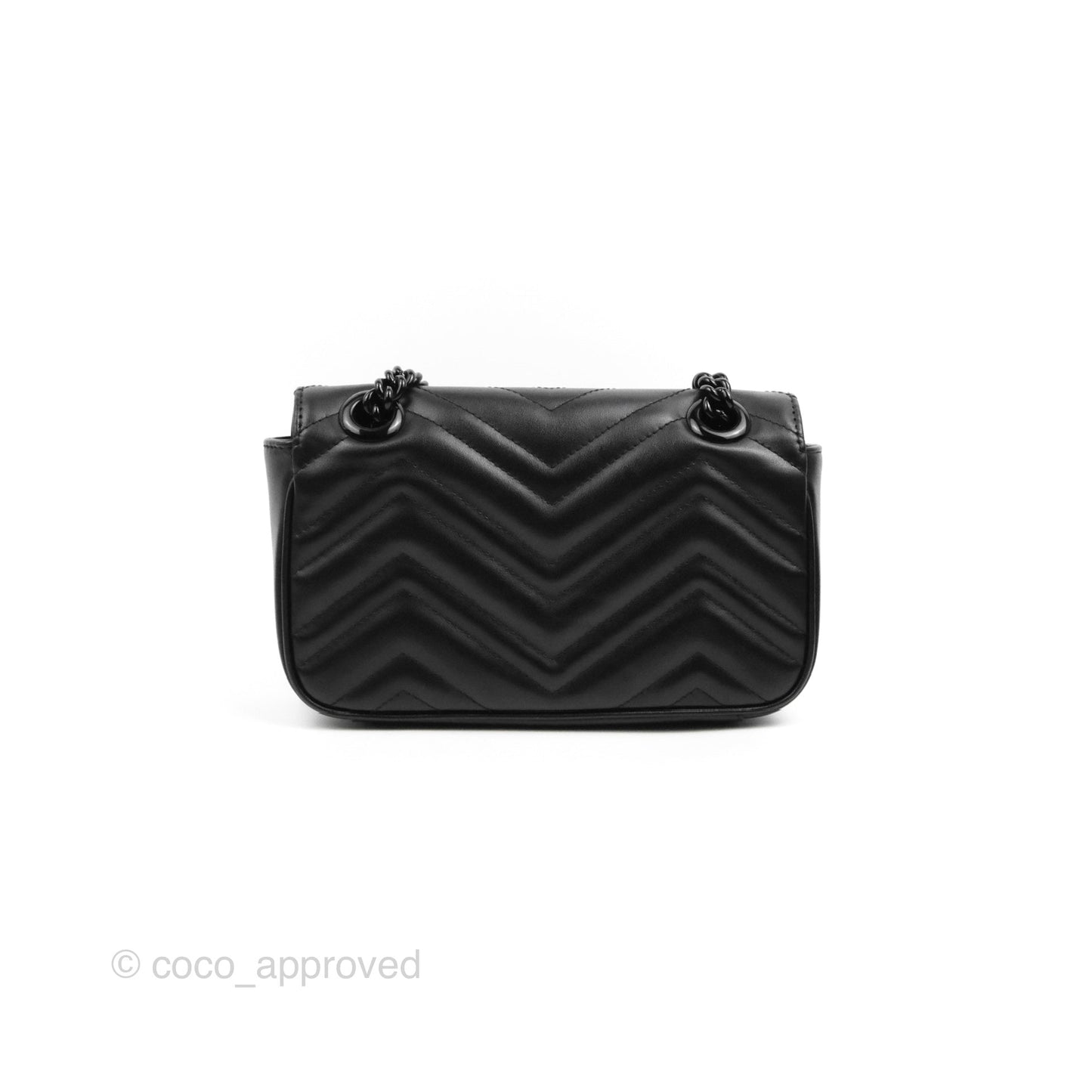Gucci Mini Chevron GG Marmont Matelassé Bag So Black Calfskin