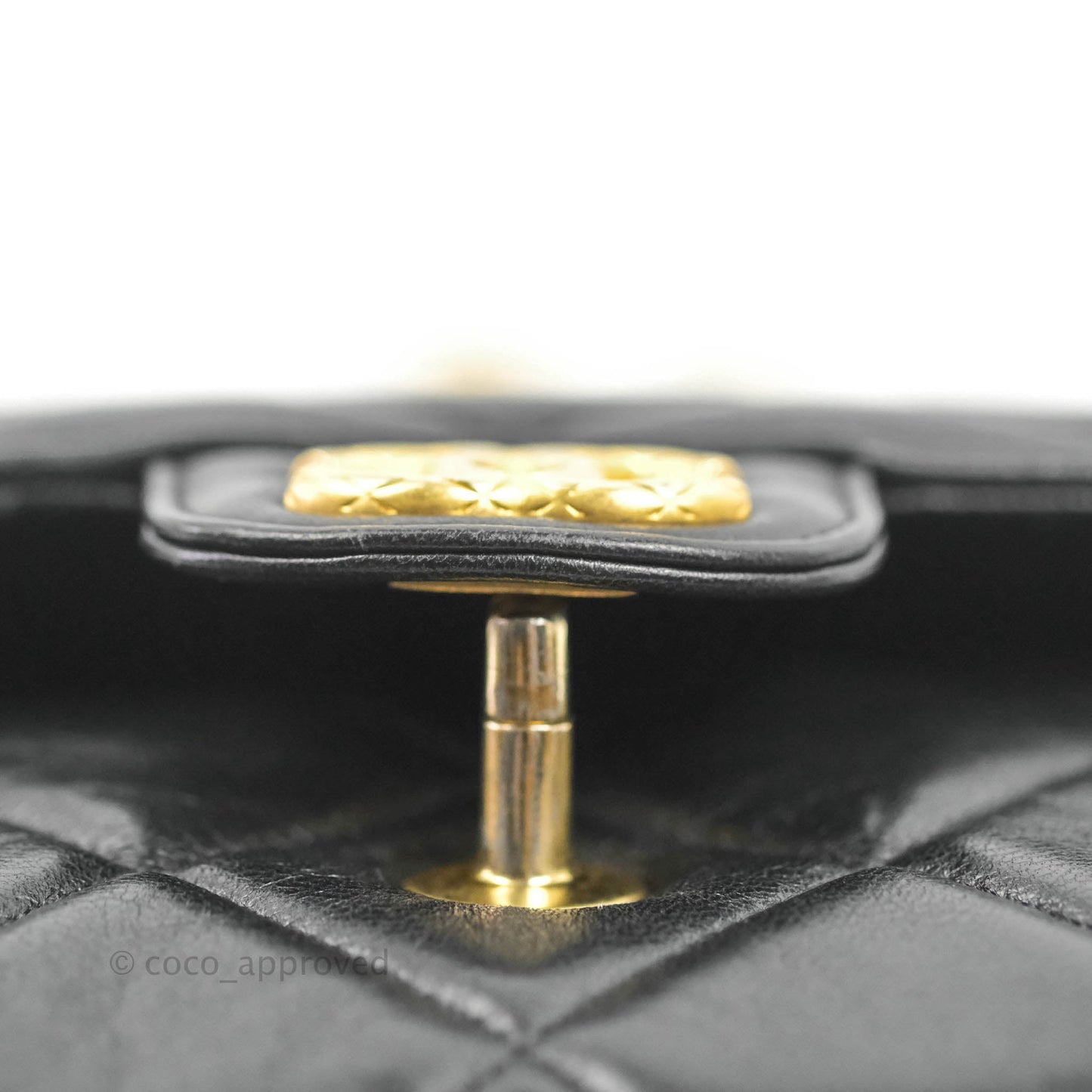 Chanel Quilted Square Flap Bijoux Chain Strap Black Aged Gold Hardware