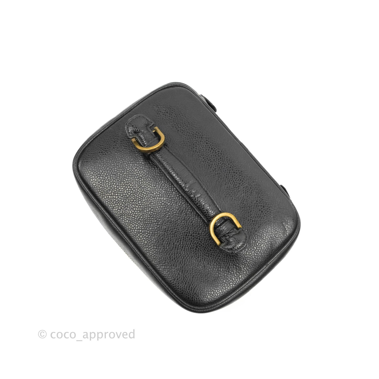 Chanel Vintage Vanity Case Black Caviar Gold Hardware