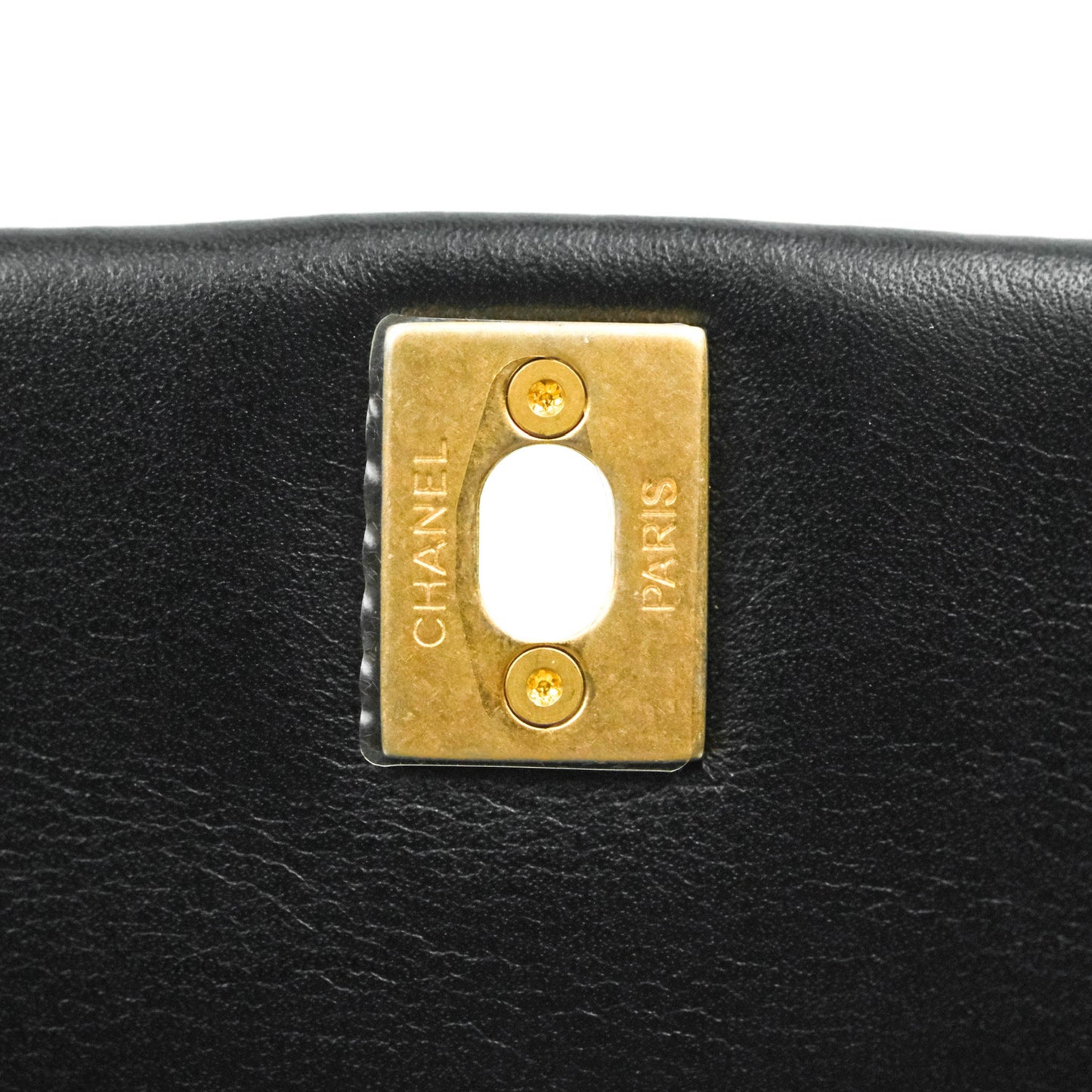 Chanel Clutch with Chain Black Calfskin Aged Gold Hardware