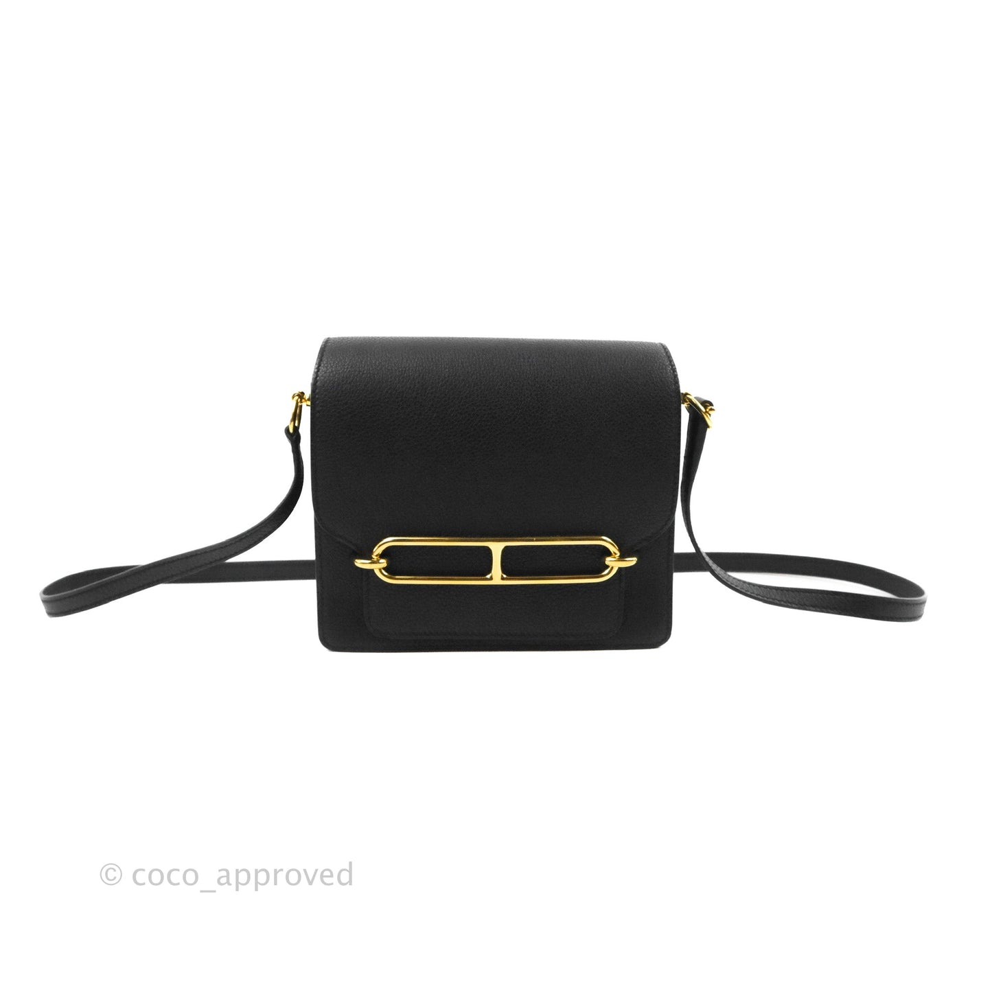 Hermès Roulis Mini 18 Black TM Gold Hardware