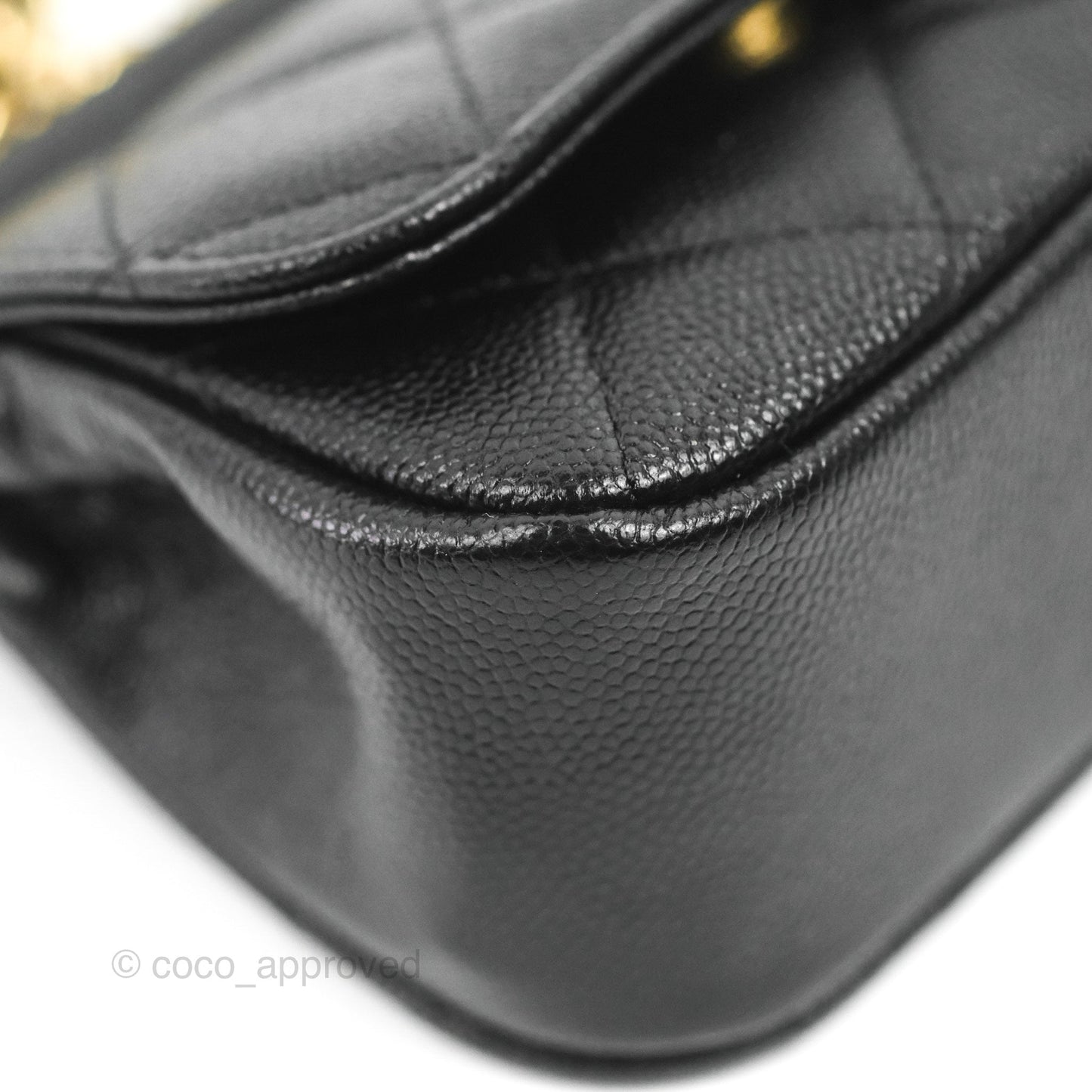 Chanel Quilted Clutch With Chain Black Caviar Gold Hardware