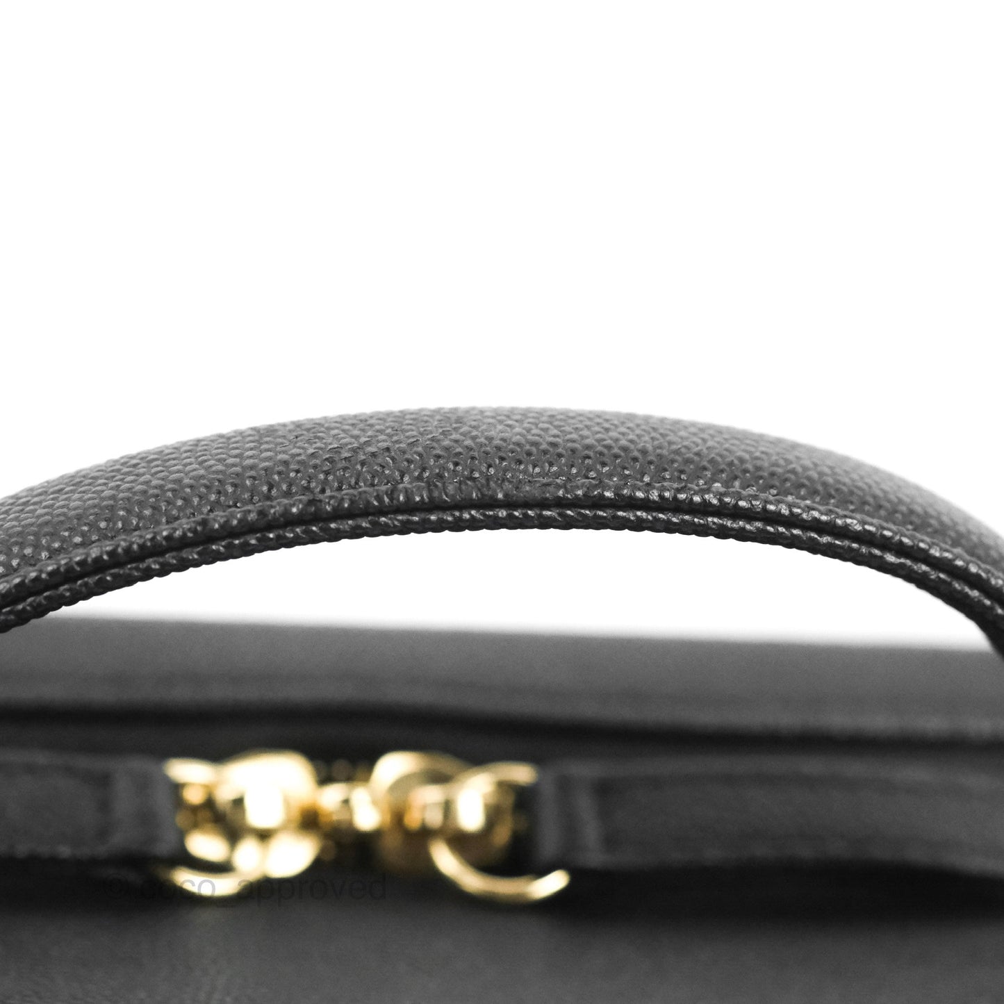 Chanel Quilted Large CC Filigree Vanity Case Black Caviar Gold Hardware