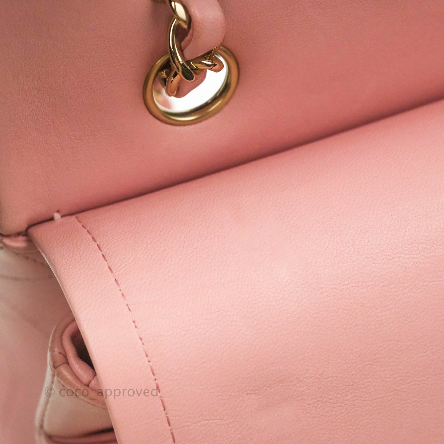 Chanel Classic M/L Medium Flap Quilted Pink Lambskin Gold Hardware