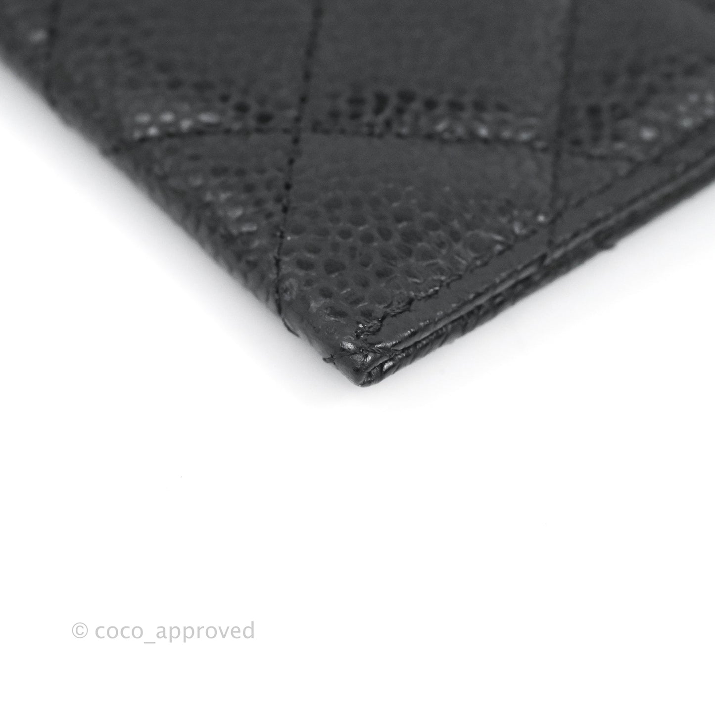 Chanel Classic Flat Card Holder Black Caviar Gold Hardware