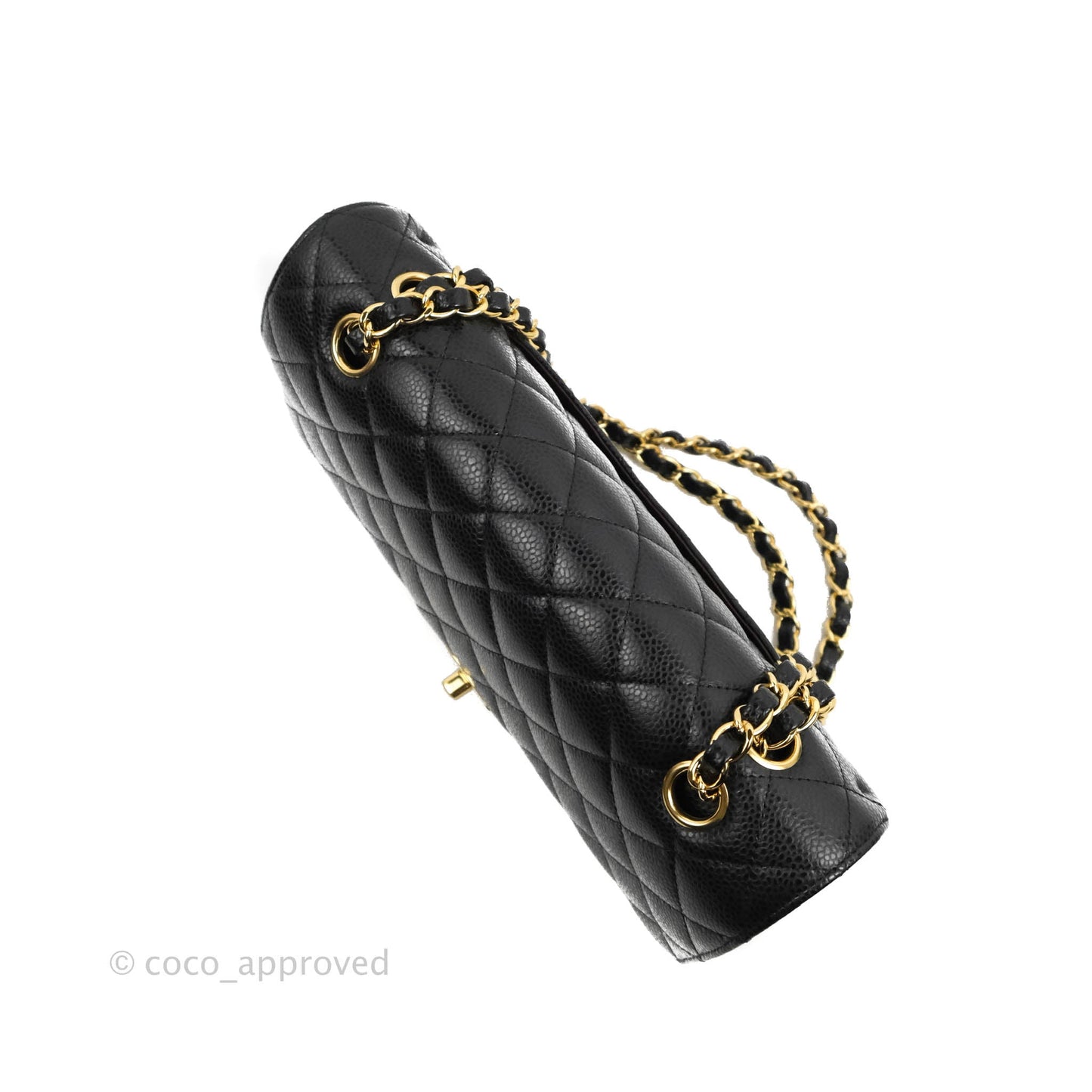 Chanel Classic M/L Medium Double Flap Black Caviar Gold Hardware