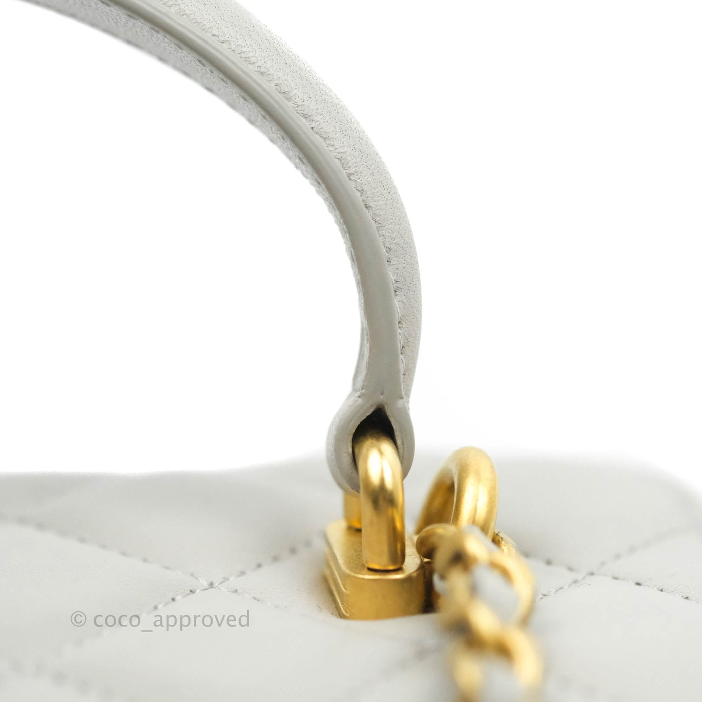 Chanel Classic Vanity Rectangular Top Handle With Chain Grey Lambskin Aged Gold Hardware
