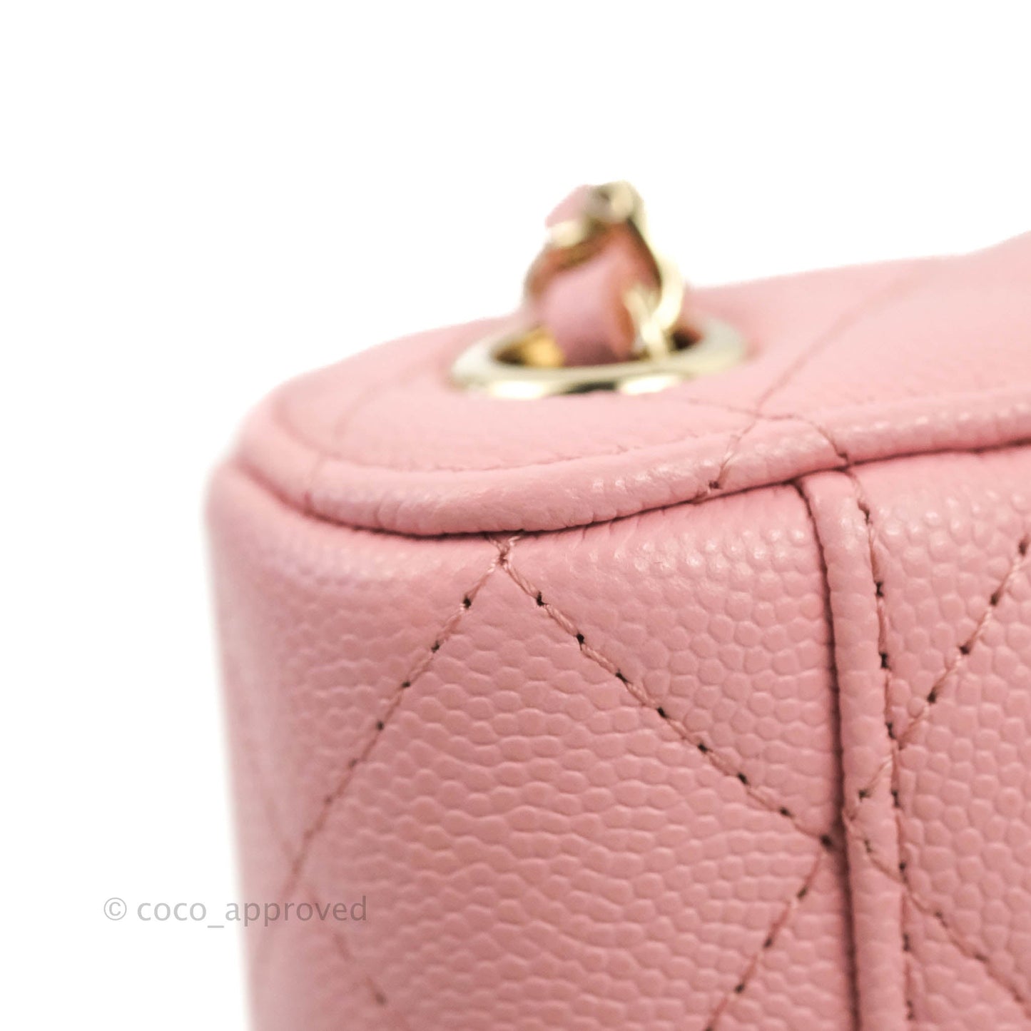 Chanel Vanity Phone Holder With Chain Pink Caviar Gold Hardware