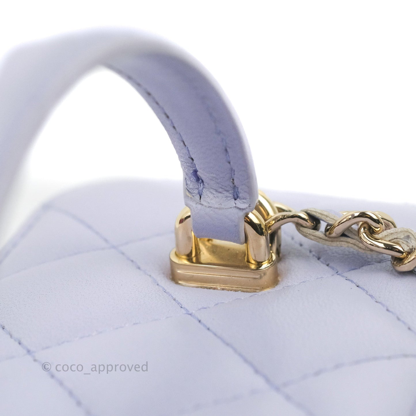 Chanel Vanity Rectangular Top Handle Lilac Lambskin Gold Hardware