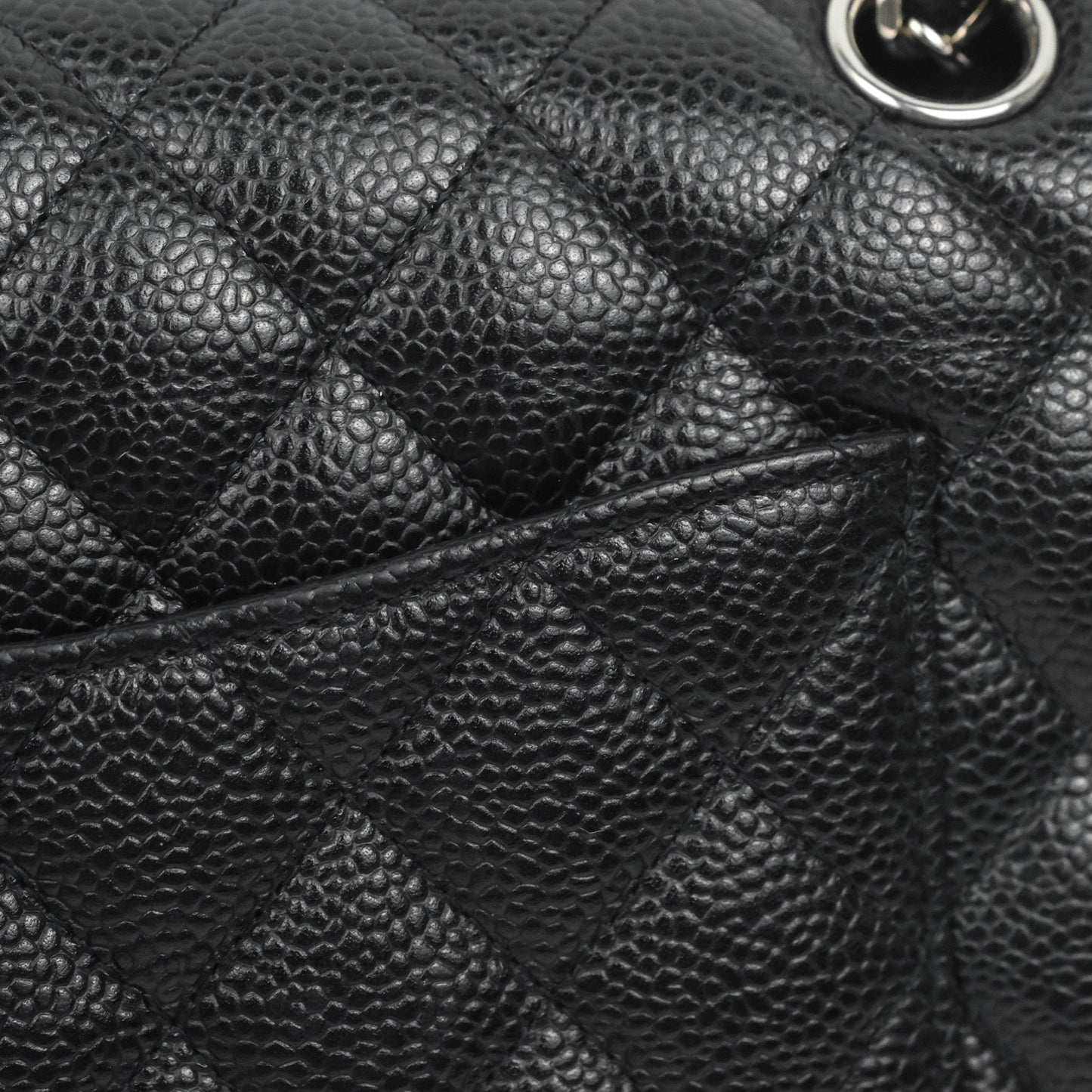 Chanel Classic M/L Medium Flap Quilted Black Caviar Silver Hardware