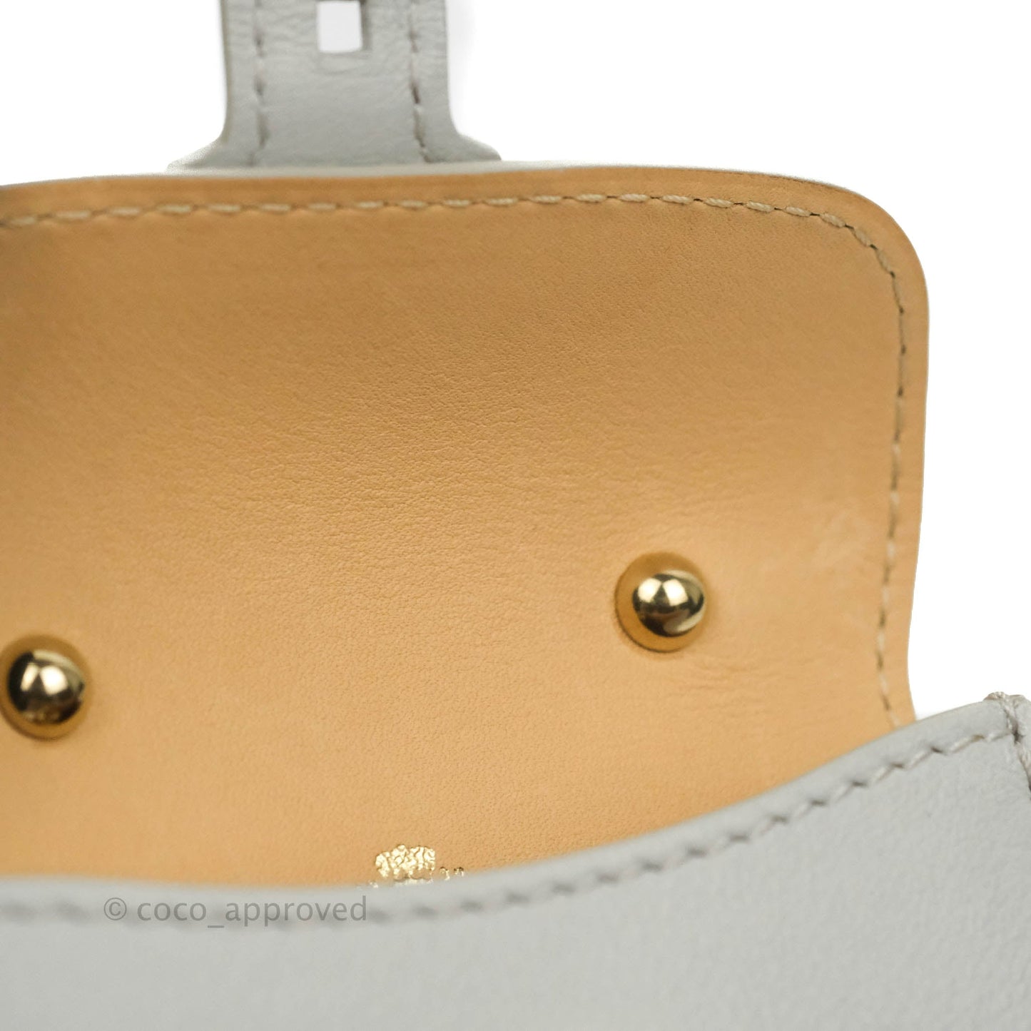 Delvaux Mini Brillant Bag Charm Light Grey Calfskin