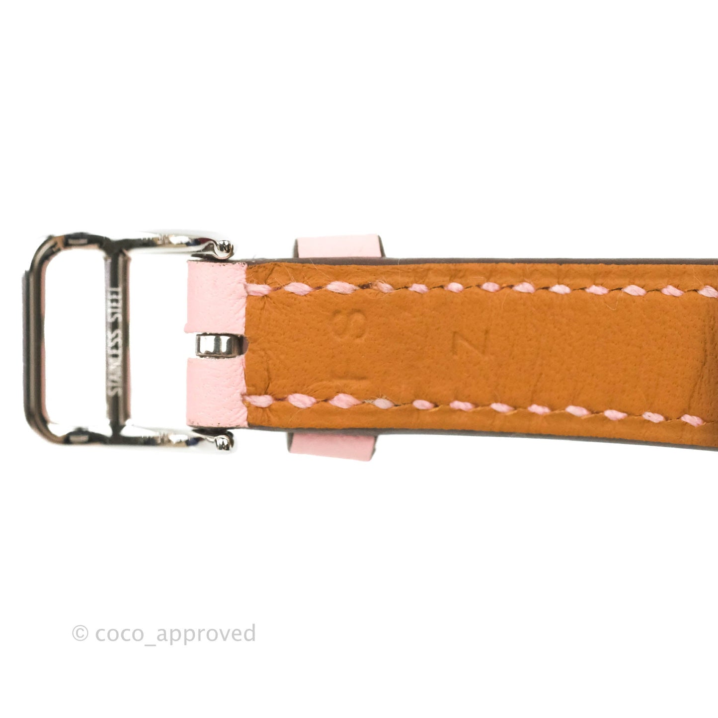 Hermes Heure H Watch Rose Sakura Swift Calfskin Silver Hardware