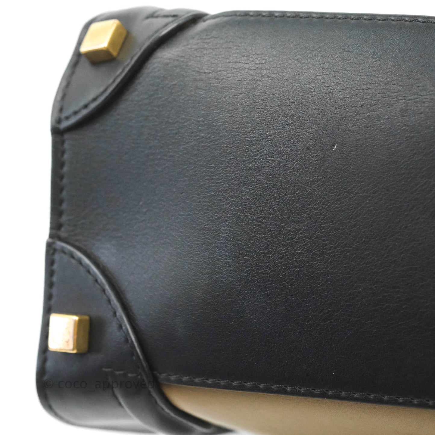 Celine Micro Luggage Bag Navy/Beige/Black Calfskin