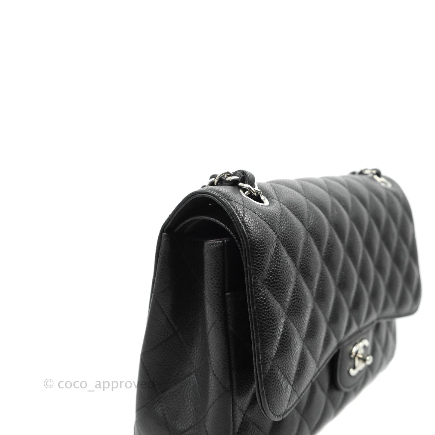 Chanel Jumbo Double Flap Black Caviar Silver Hardware⁣⁣
