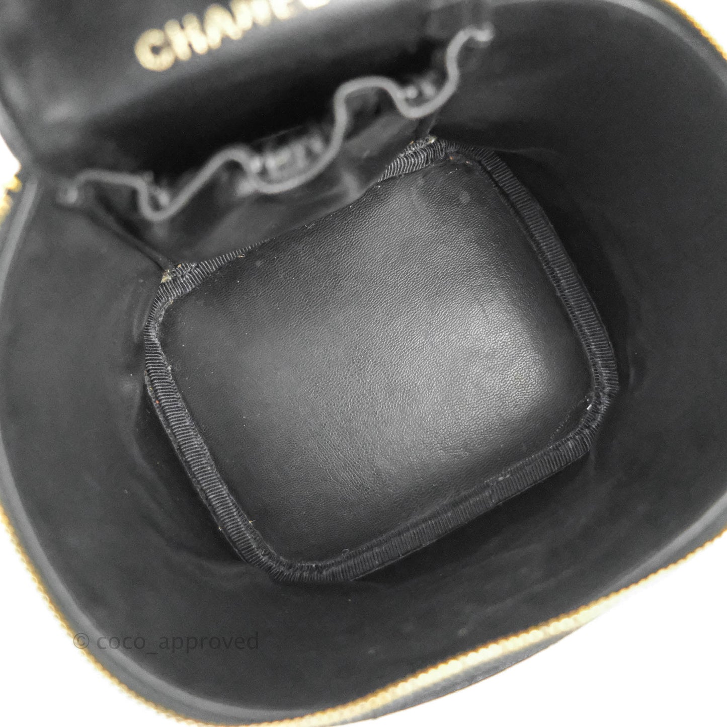 Chanel Vintage Vanity Case Black Caviar Gold Hardware