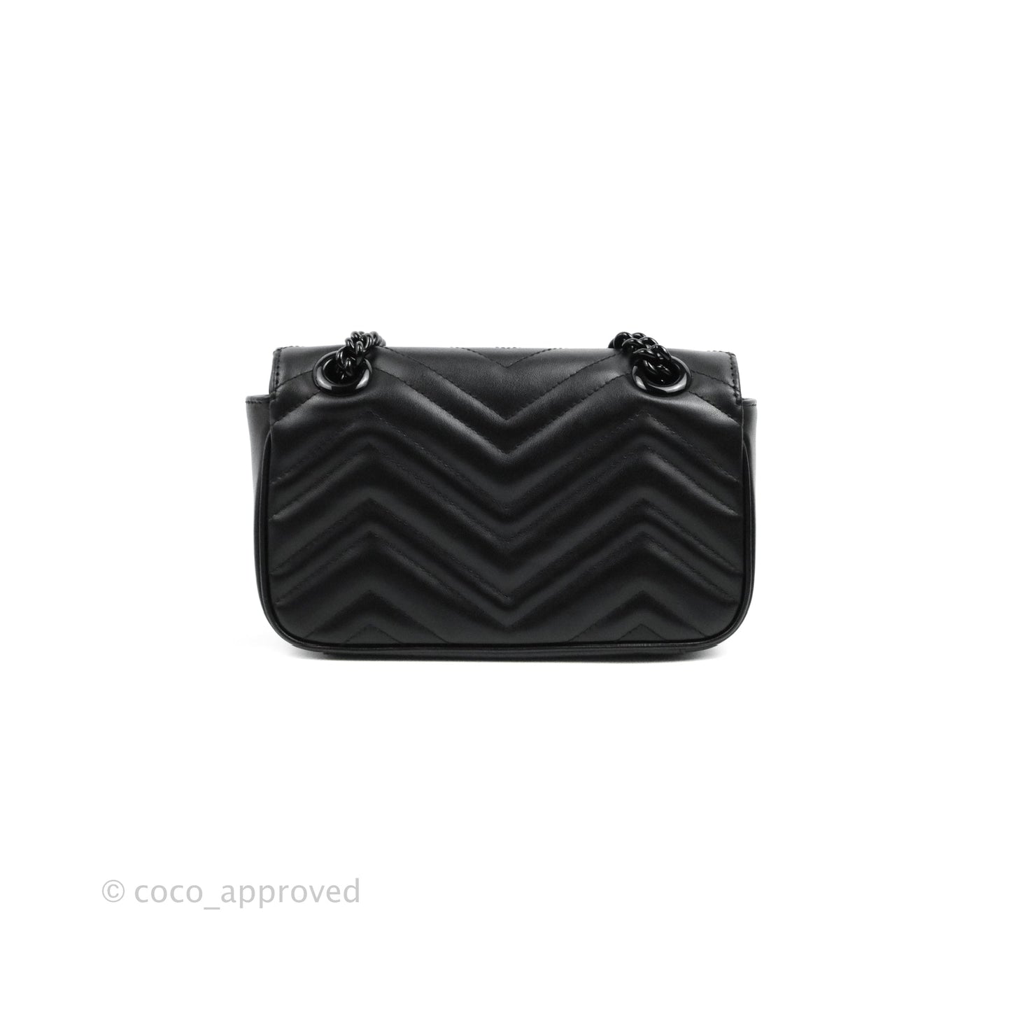 Gucci Chevron GG Marmont Matelassé Mini Bag So Black Black Hardware