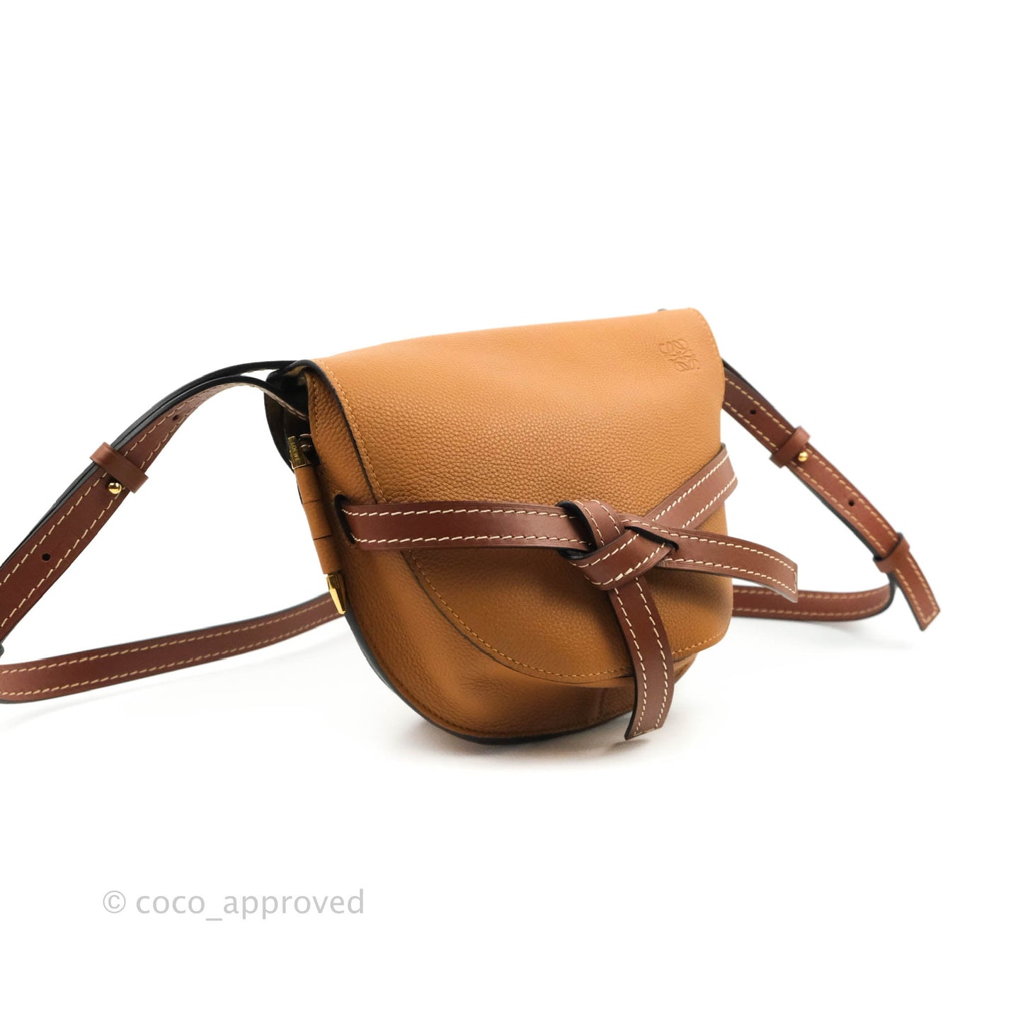 Loewe Small Gate Bag Light Caramel/Pecan Grained Calfskin