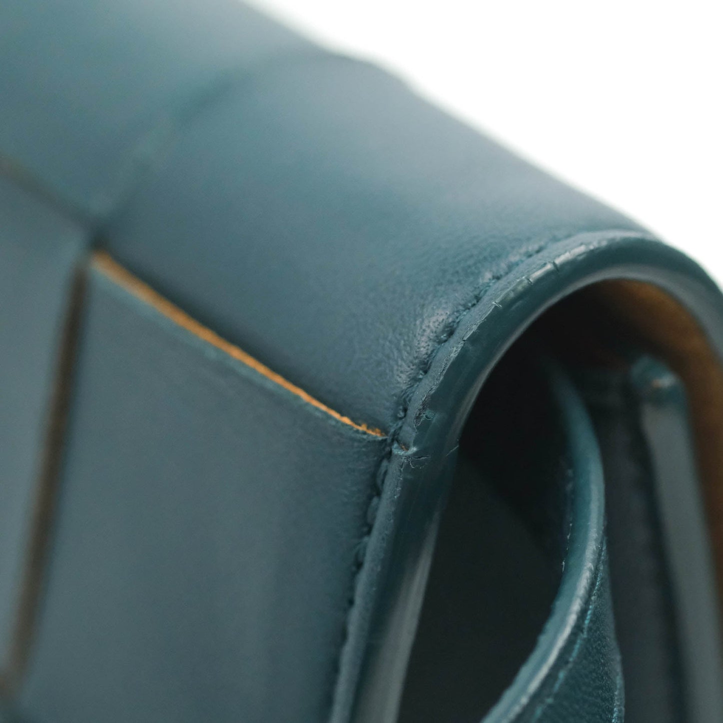Bottega Veneta Maxi Intrecciato Mini Cassette Crossbody Bag Petrol Blue Lambskin