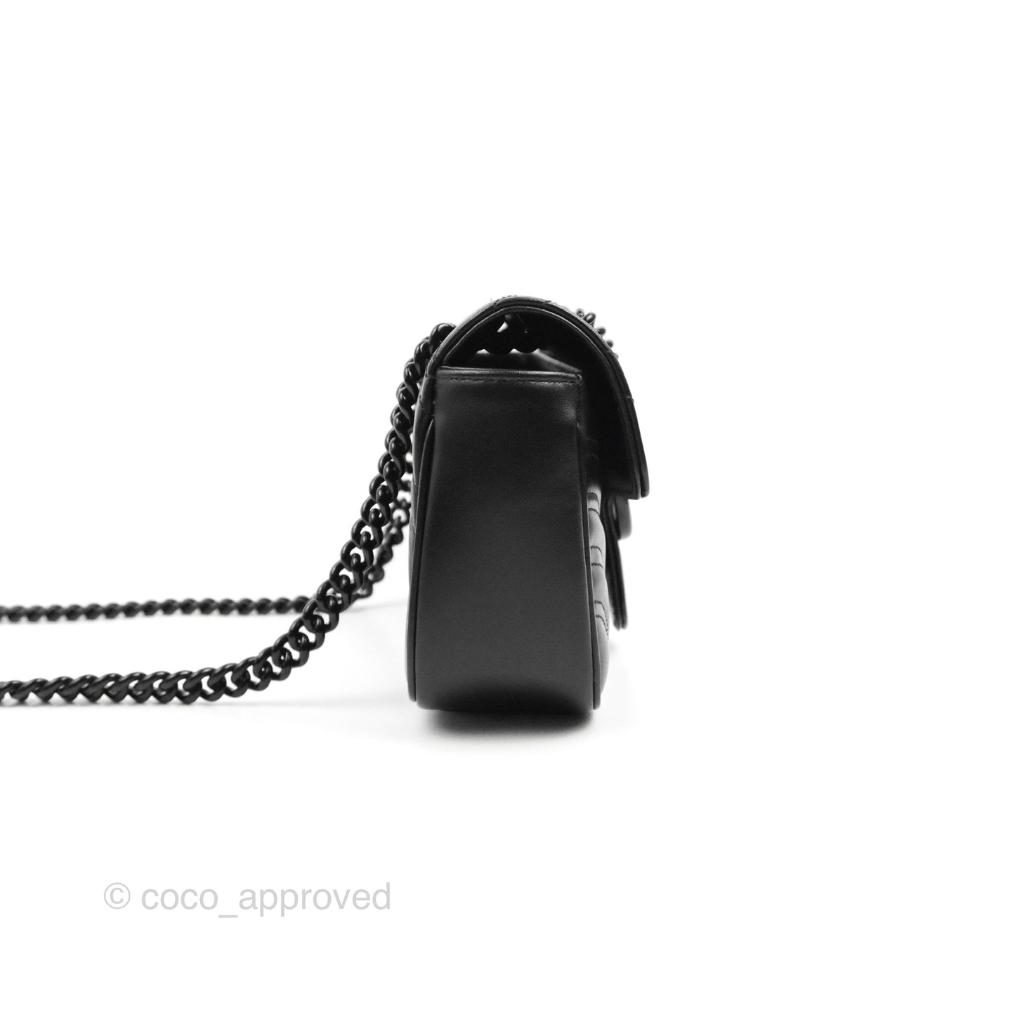 Gucci Mini Chevron GG Marmont Matelassé Bag So Black Calfskin