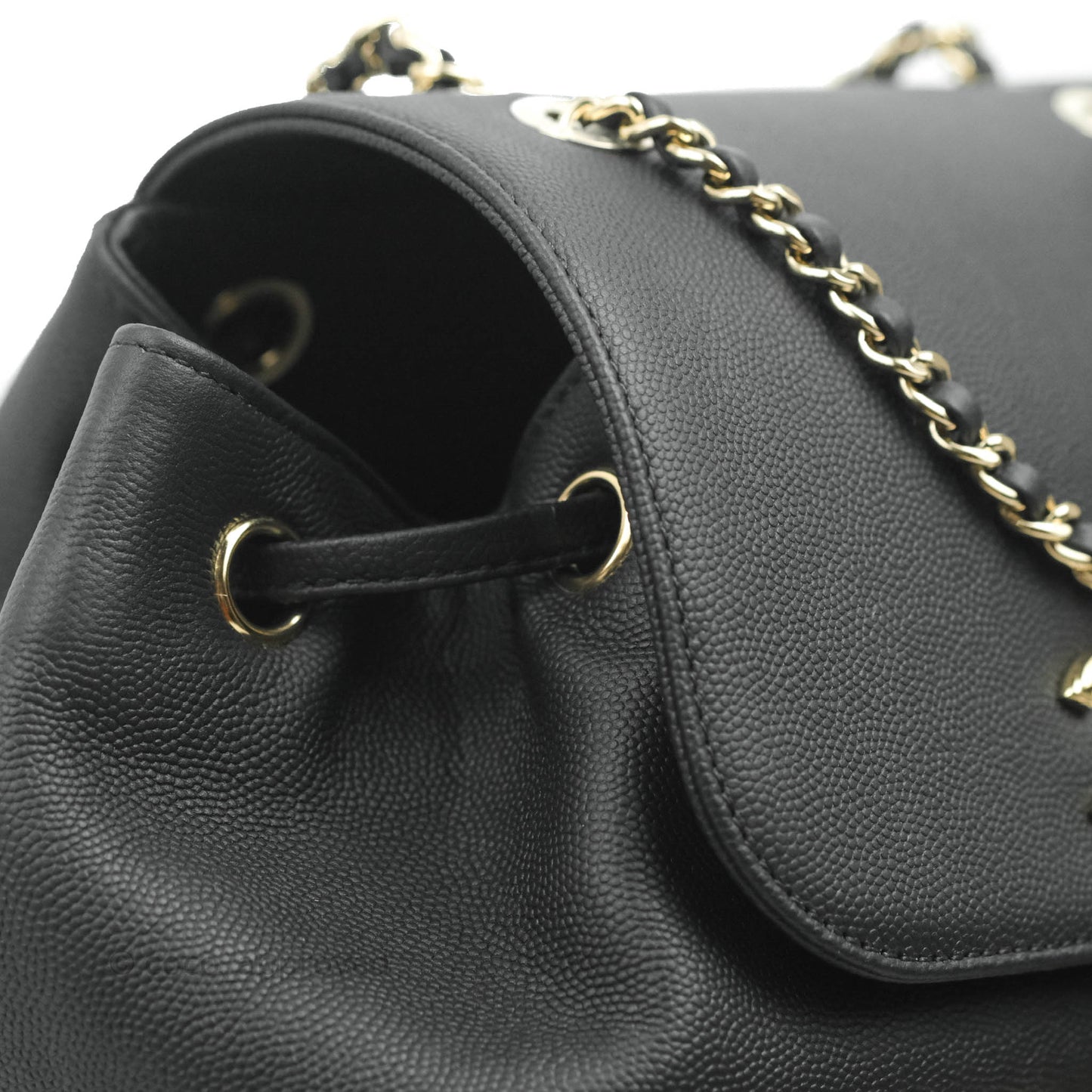 Chanel Quilted Business Affinity Backpack Black Caviar Gold Hardware