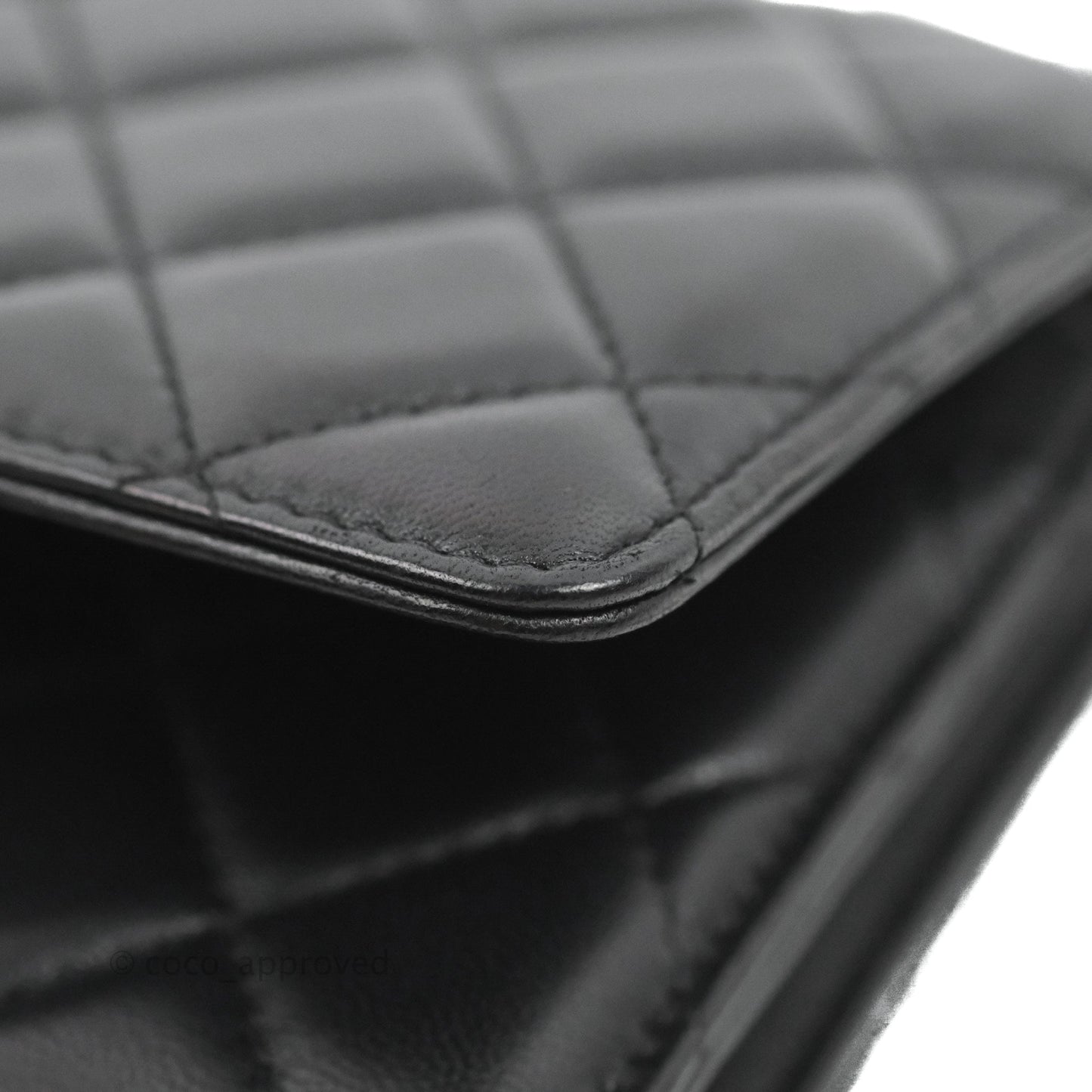 Chanel Quilted Classic Wallet on Chain WOC Black Lambskin Gold Hardware