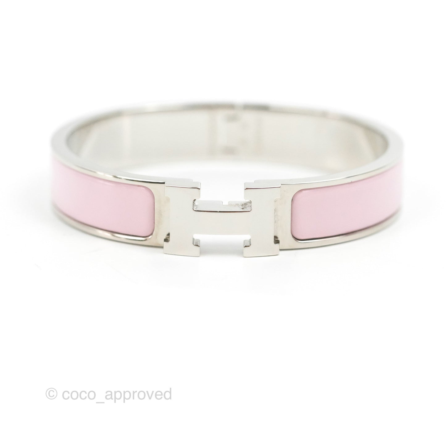 Hermès Clic H Bracelet Pink Nacarat Palladium Hardware PM