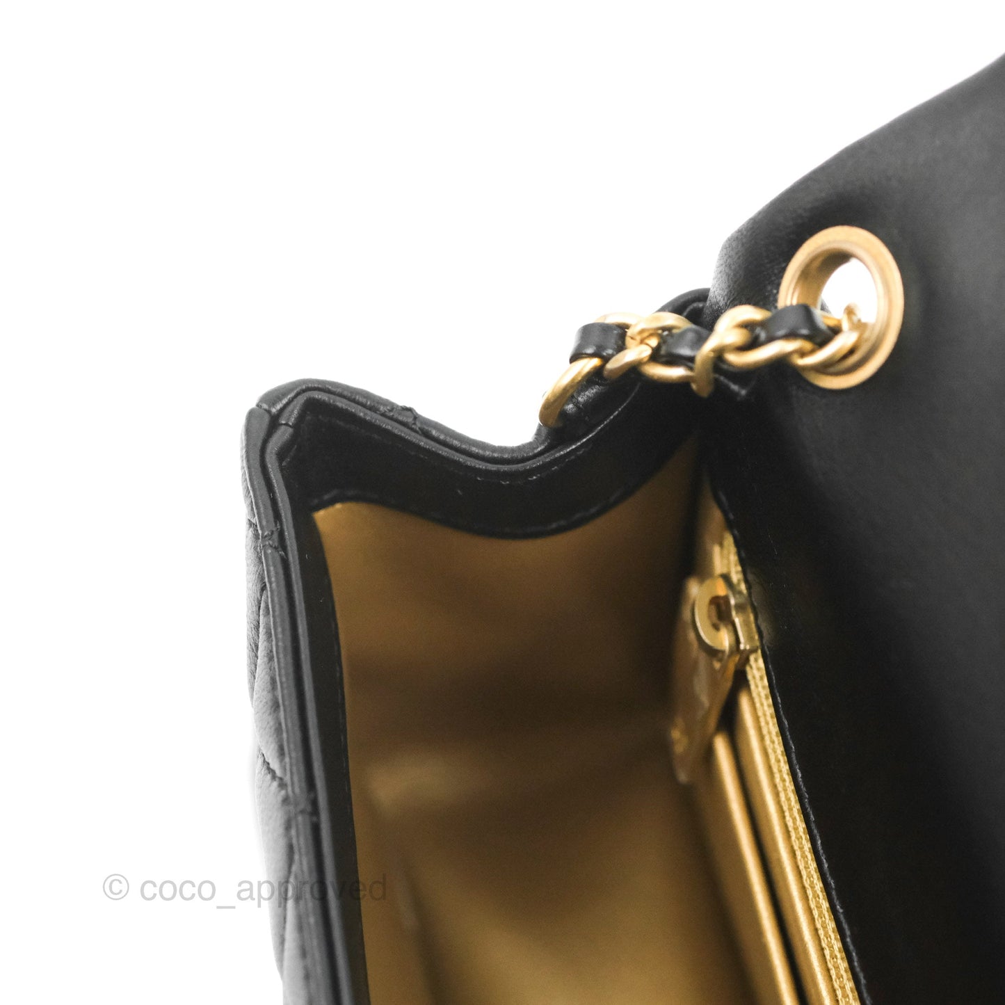 Chanel Mini Rectangular Pearl Crush Quilted Black Lambskin Aged Gold Hardware