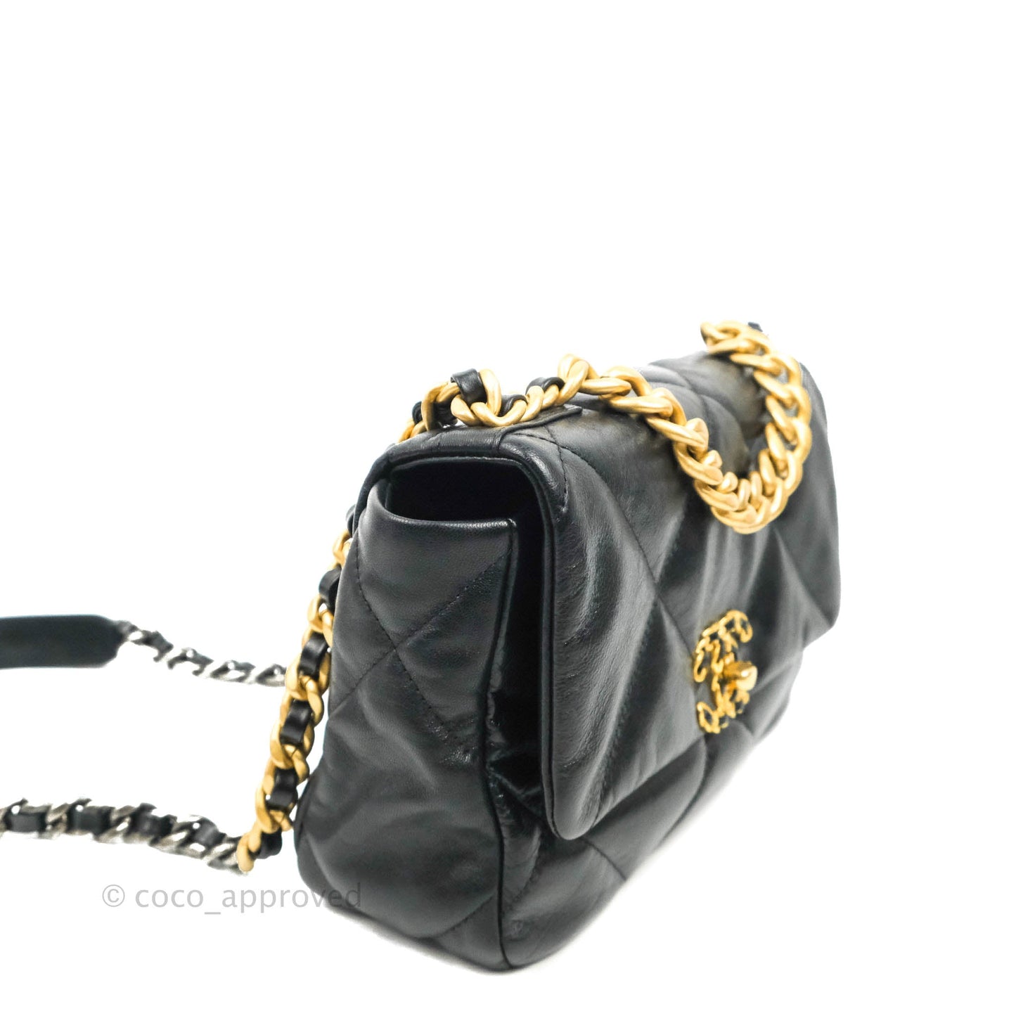Chanel 19 Small Black Goatskin Mixed Hardware