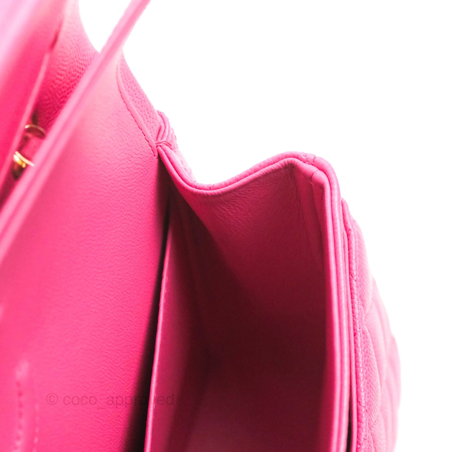Chanel Classic Quilted M/L Medium Flap Pink Caviar Gold Hardware