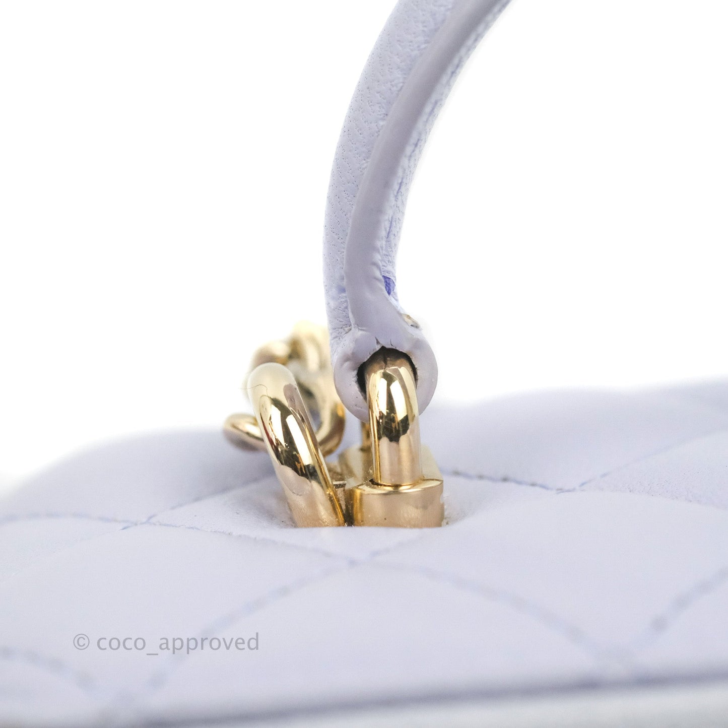 Chanel Vanity Rectangular Top Handle Lilac Lambskin Gold Hardware