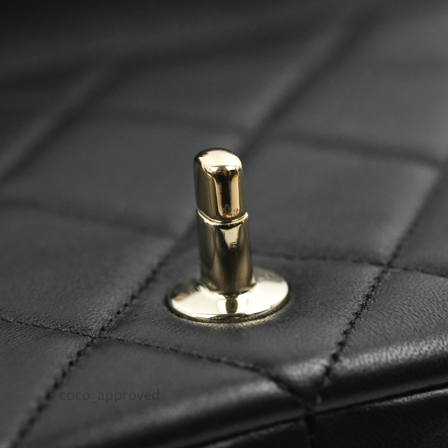 Chanel Quilted Resin Bi-Color Chain Flap Bag Black Lambskin