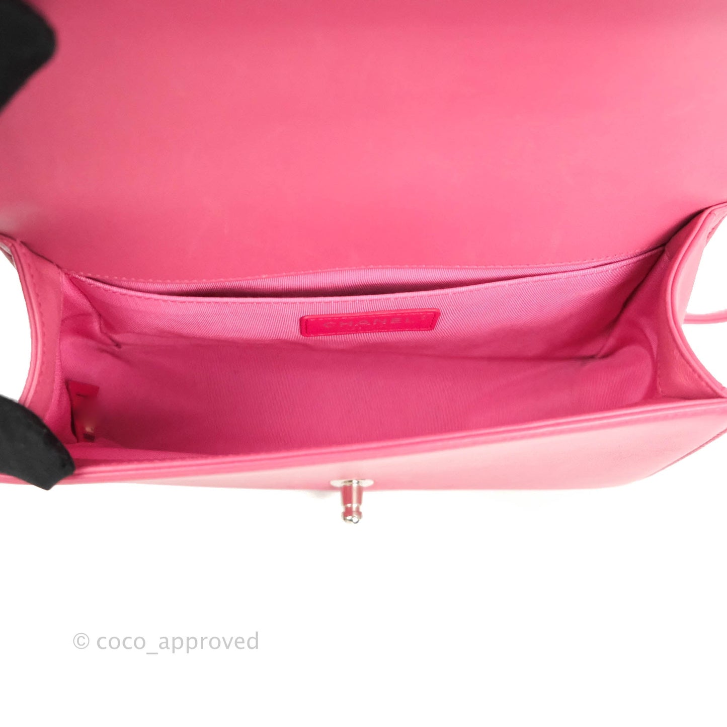 Chanel Quilted Medium Boy Dark Pink Calfskin Silver Hardware