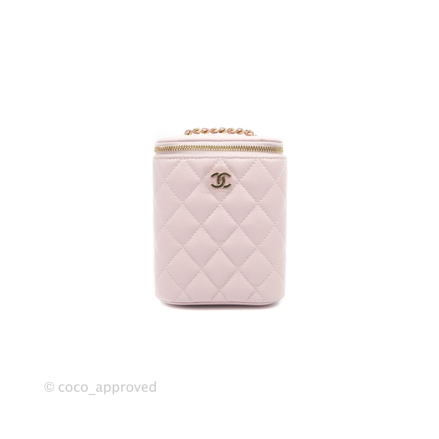 Chanel Classic Mini Vanity With Chain Pink Caviar Gold Hardware