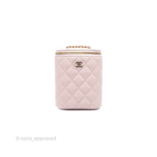 Chanel Classic Mini Vanity With Chain Pink Caviar Gold Hardware