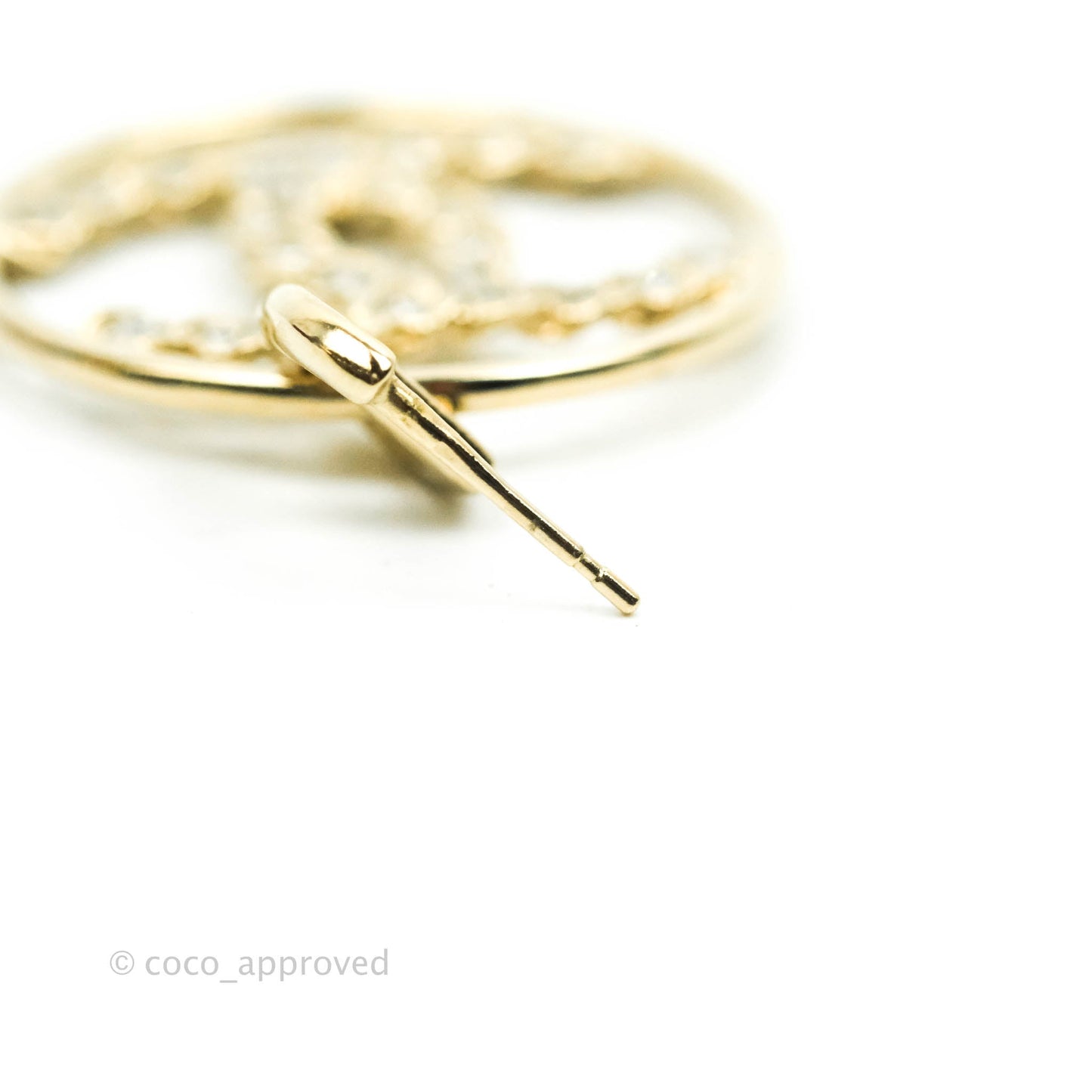 Chanel Crystal CC Hoop Drop Earrings 19P