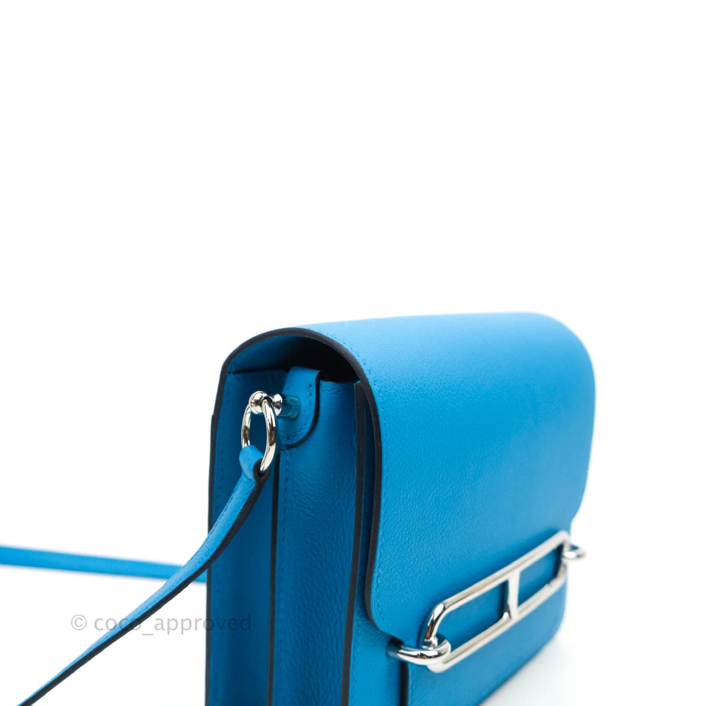 Hermès Roulis Mini 18 Bleu Frida Evercolor Palladium Hardware