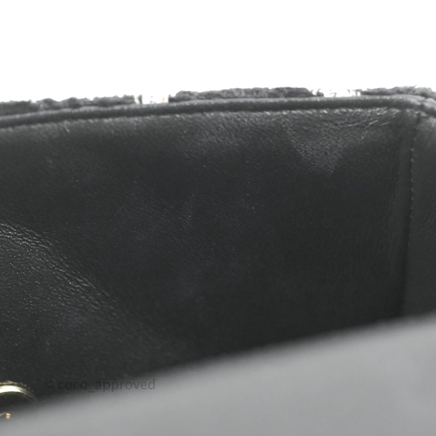 Chanel Quilted Mini Rectangular Flap Tweed Houndstooth Black & White Gold Hardware