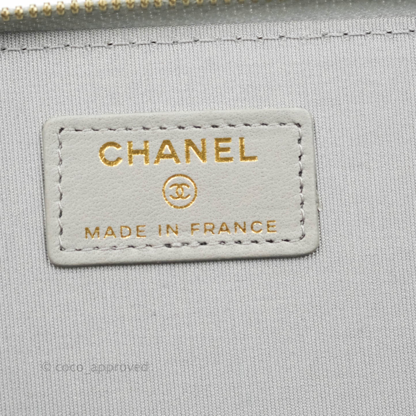 Chanel Classic Vanity Rectangular Top Handle With Chain Grey Lambskin Aged Gold Hardware