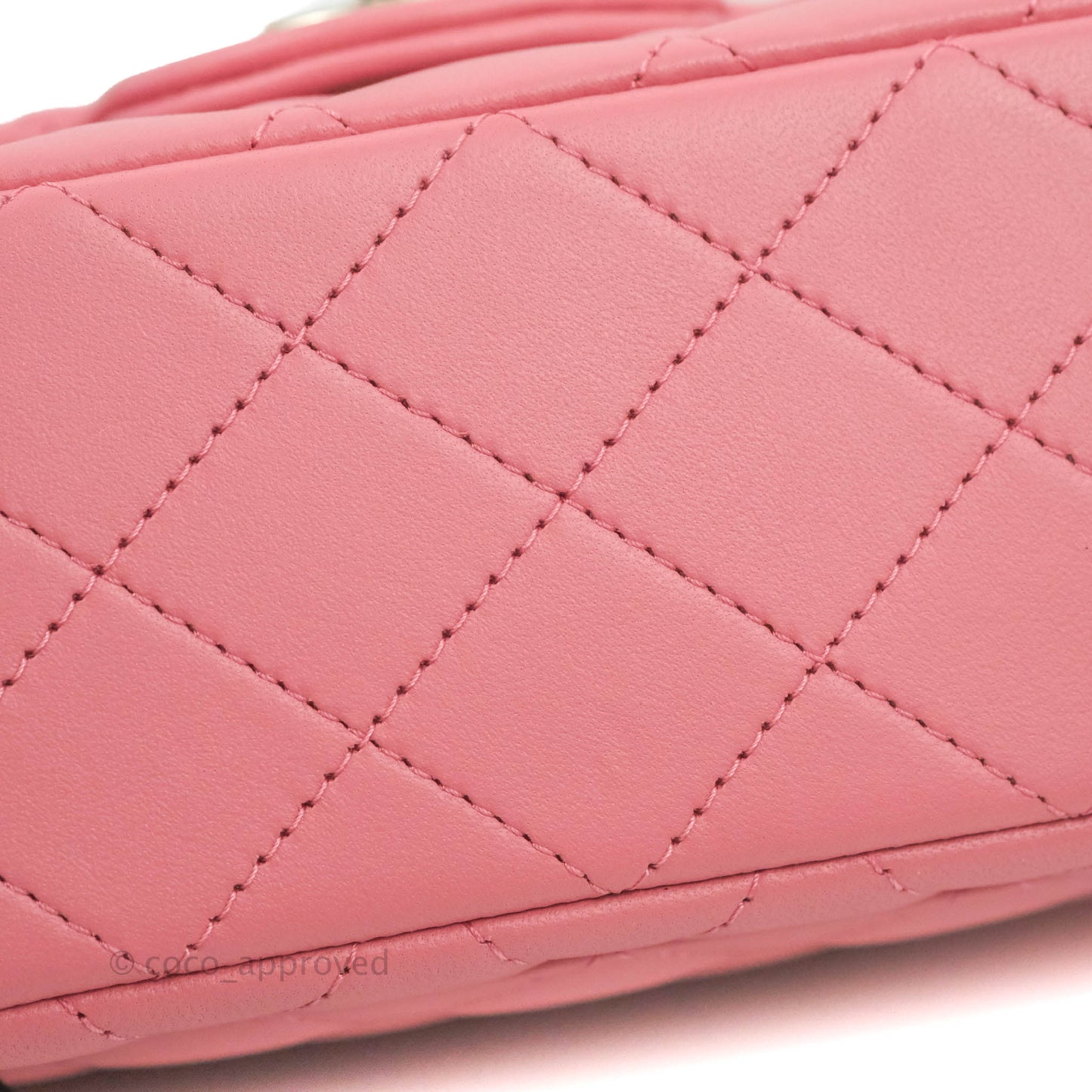 Chanel Top Handle Mini Rectangular Flap Bag Pink Lambskin Gold Hardware