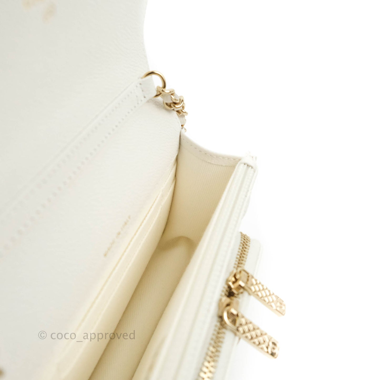 Chanel Business Affinity Clutch With Chain White Caviar Gold Hardware
