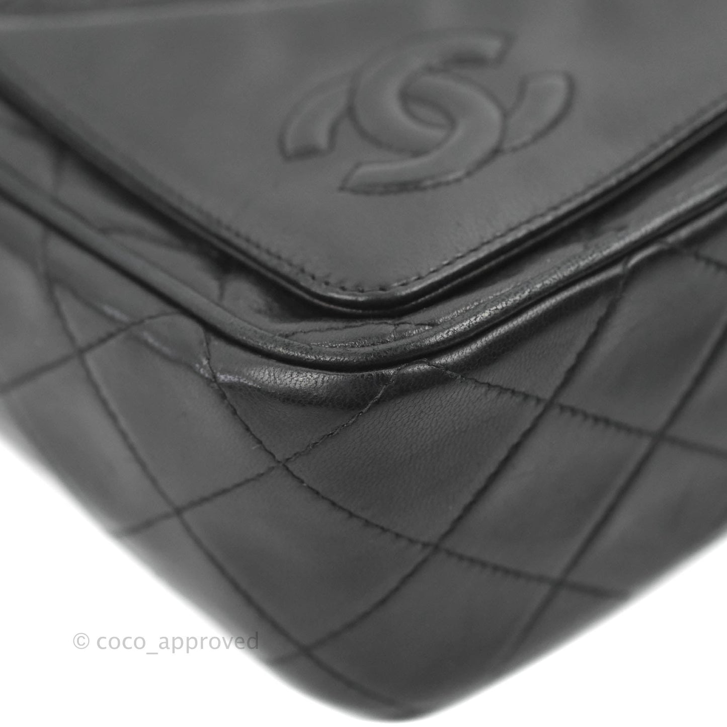 Chanel Vintage Small Camera Bag Black Lambskin Gold Hardware