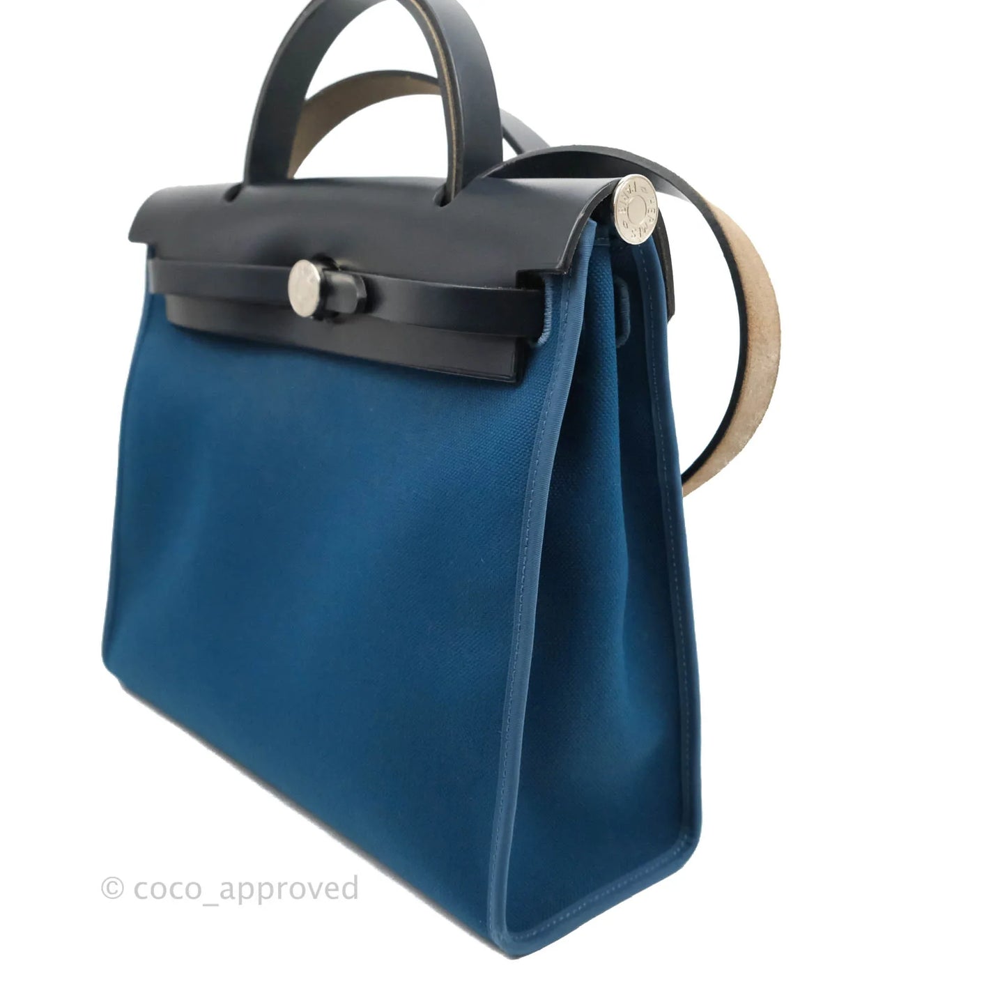 Hermès Herbag Zip 31 Bleu Ocean/Bleu Indigo Canvas Palladium Hardware