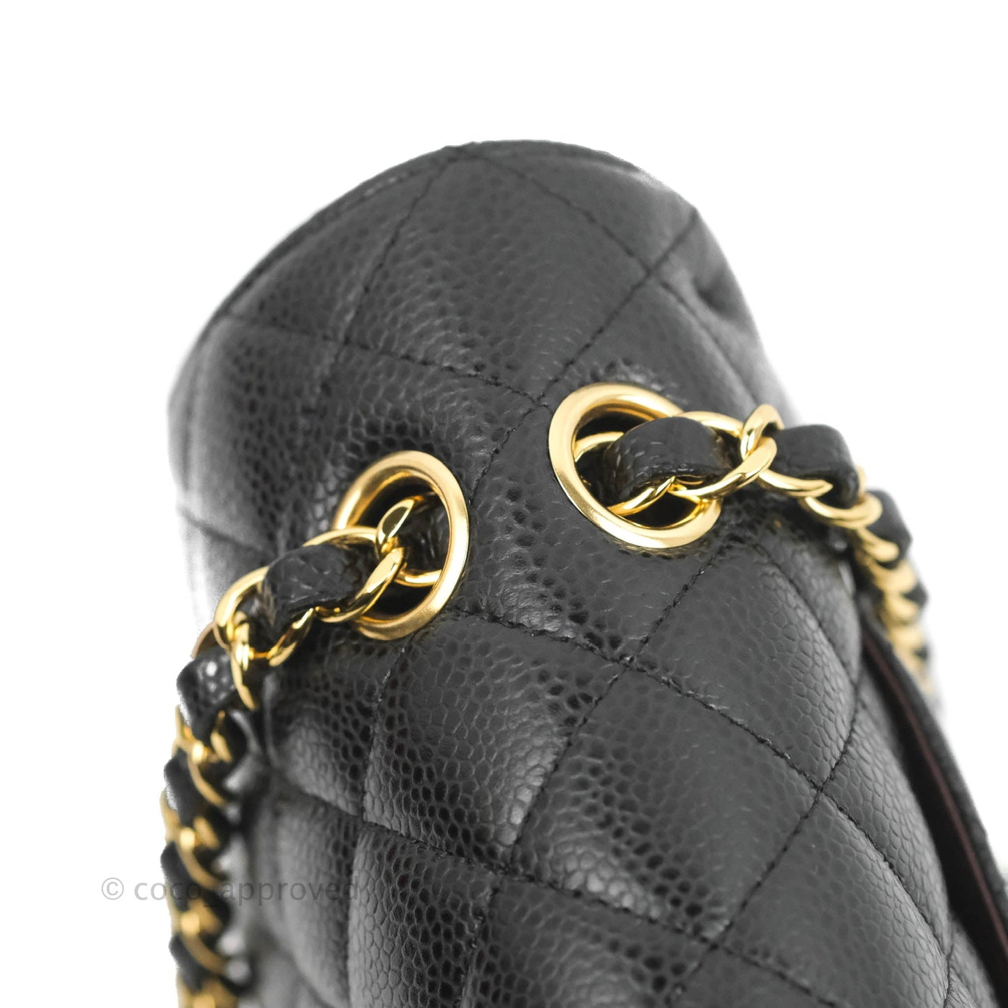 Chanel Classic M/L Medium Double Flap Black Caviar Gold Hardware