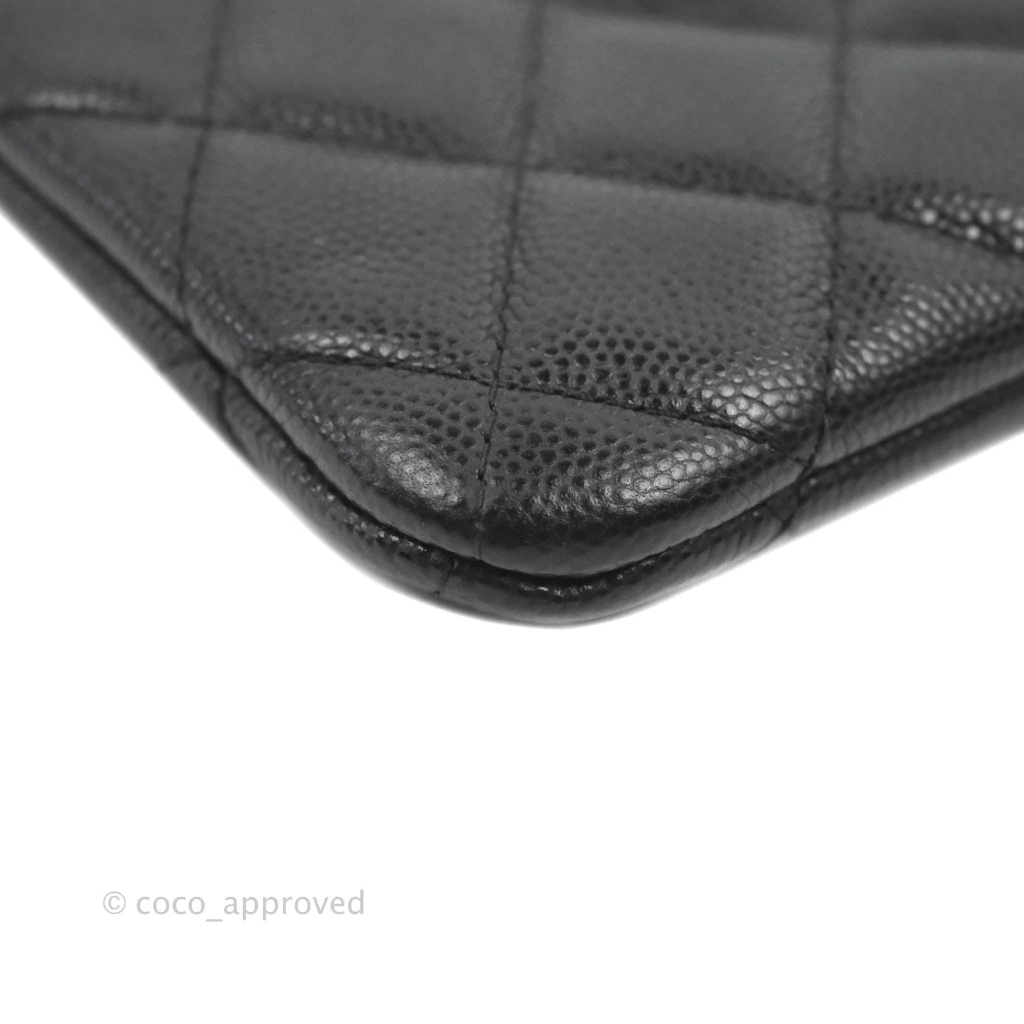 Chanel Quilted Mini O case Black Caviar Gold Hardware